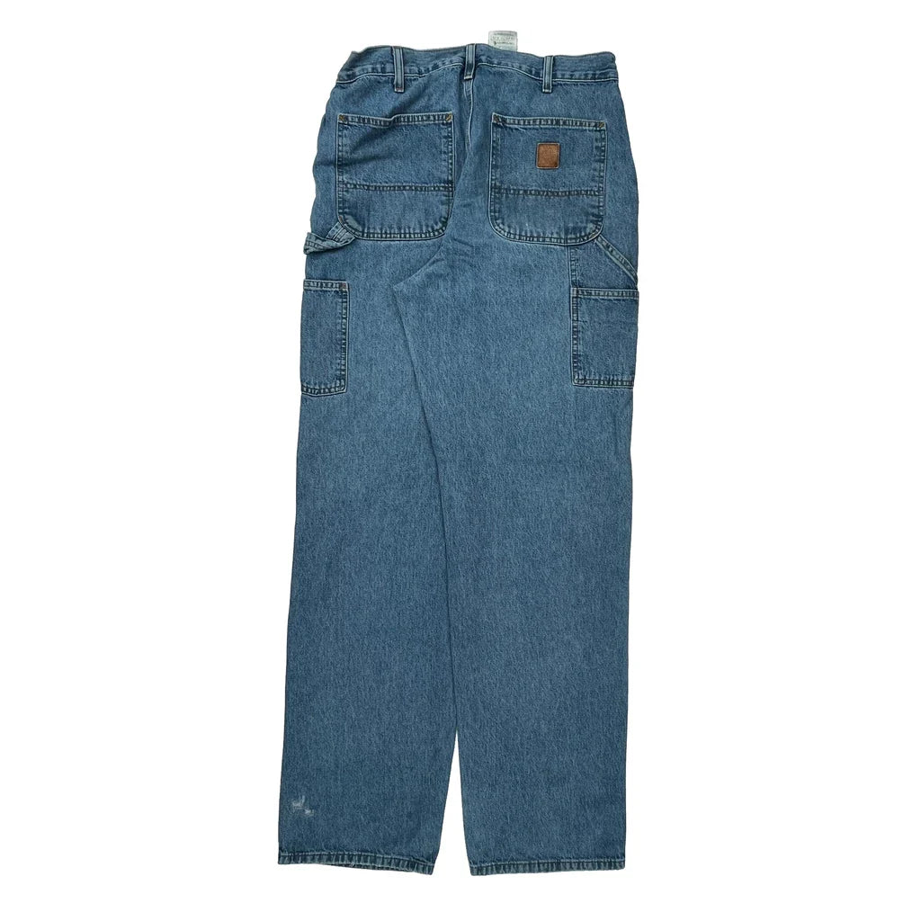 Carhartt Carpenter Jeans - 32W 30L Blue Denim Refurbished - Thrifted (note: this is a term often used to describe second- refurbished available on Cerqular