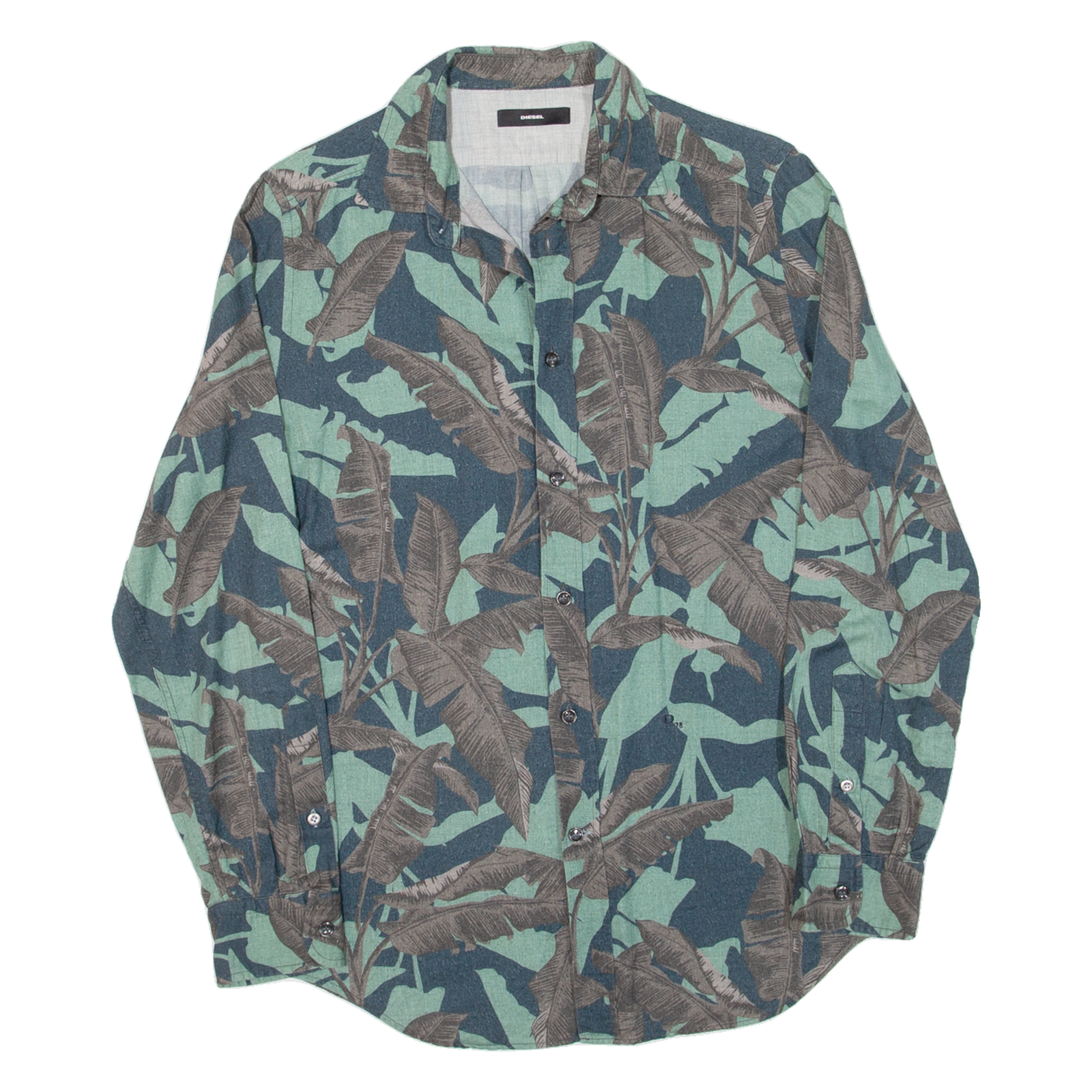 DIESEL Mens Shirt Green Floral Long Sleeve XS Refurbished - N/A refurbished available on Cerqular