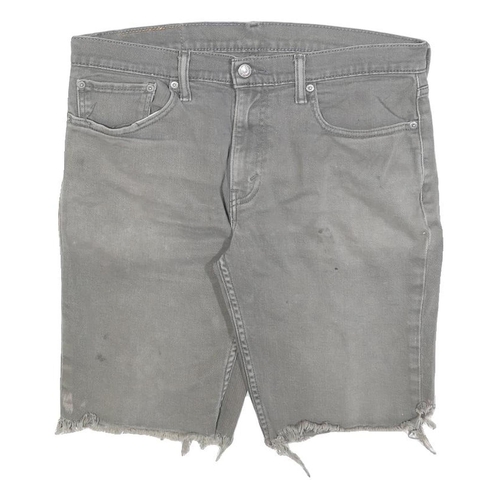 LEVI'S Mens Grey Cotton Blend Denim Cut-Off Shorts M W34 Casual Summer Refurbished - N/A refurbished available on Cerqular