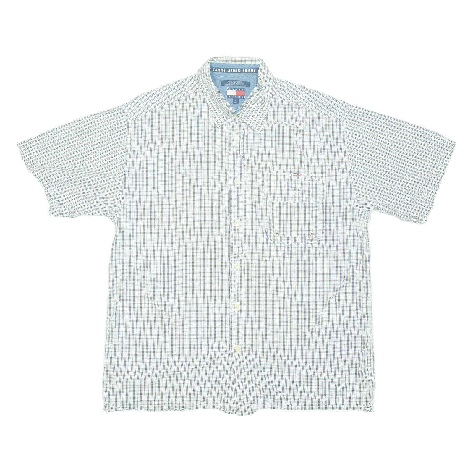 TOMMY HILFIGER Tommy Jeans Mens Shirt White Check M Refurbished - N/A refurbished available on Cerqular