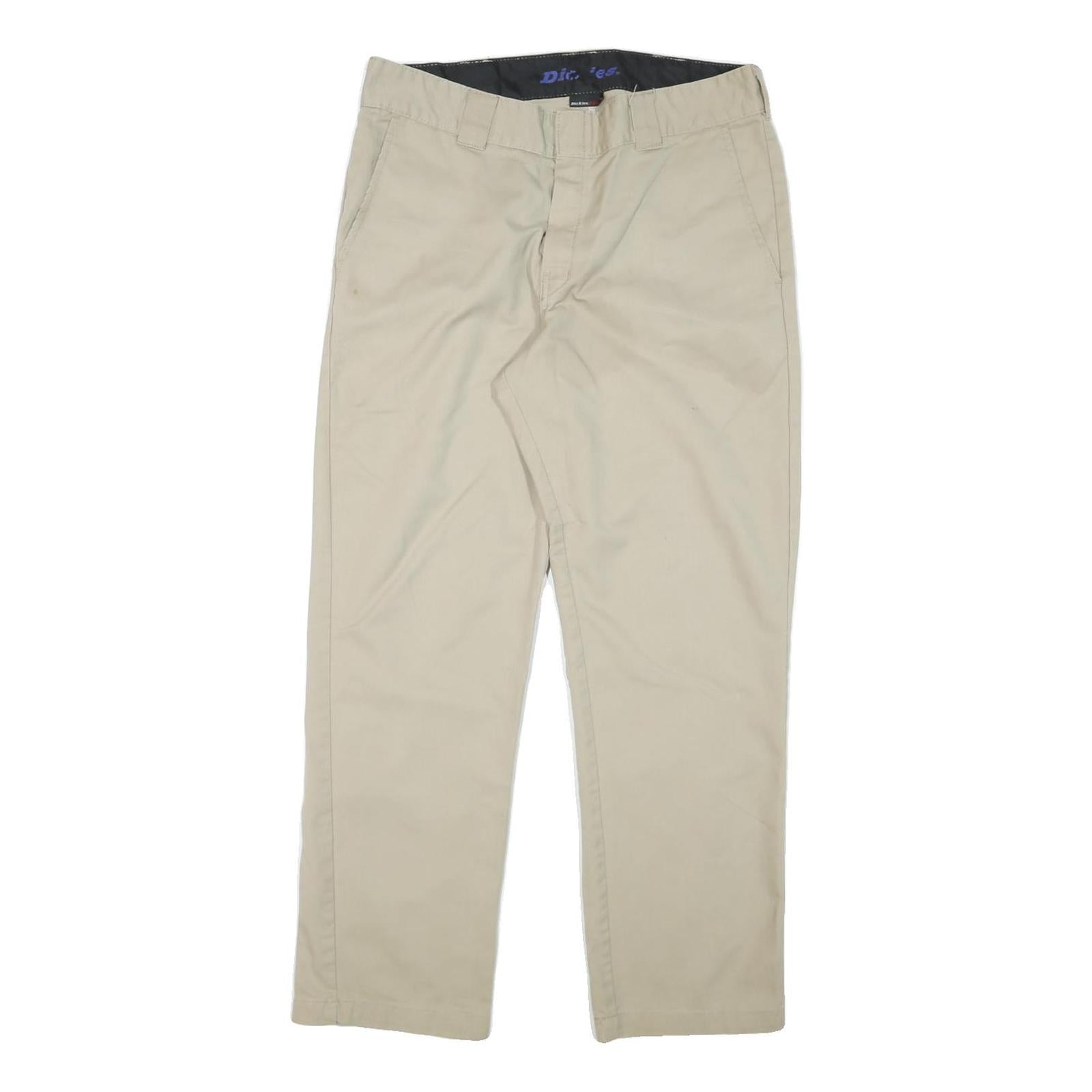 DICKIES Mens Cotton Blend Beige Regular Fit Straight Leg Trousers W34 L29 Refurbished - N/A refurbished available on Cerqular