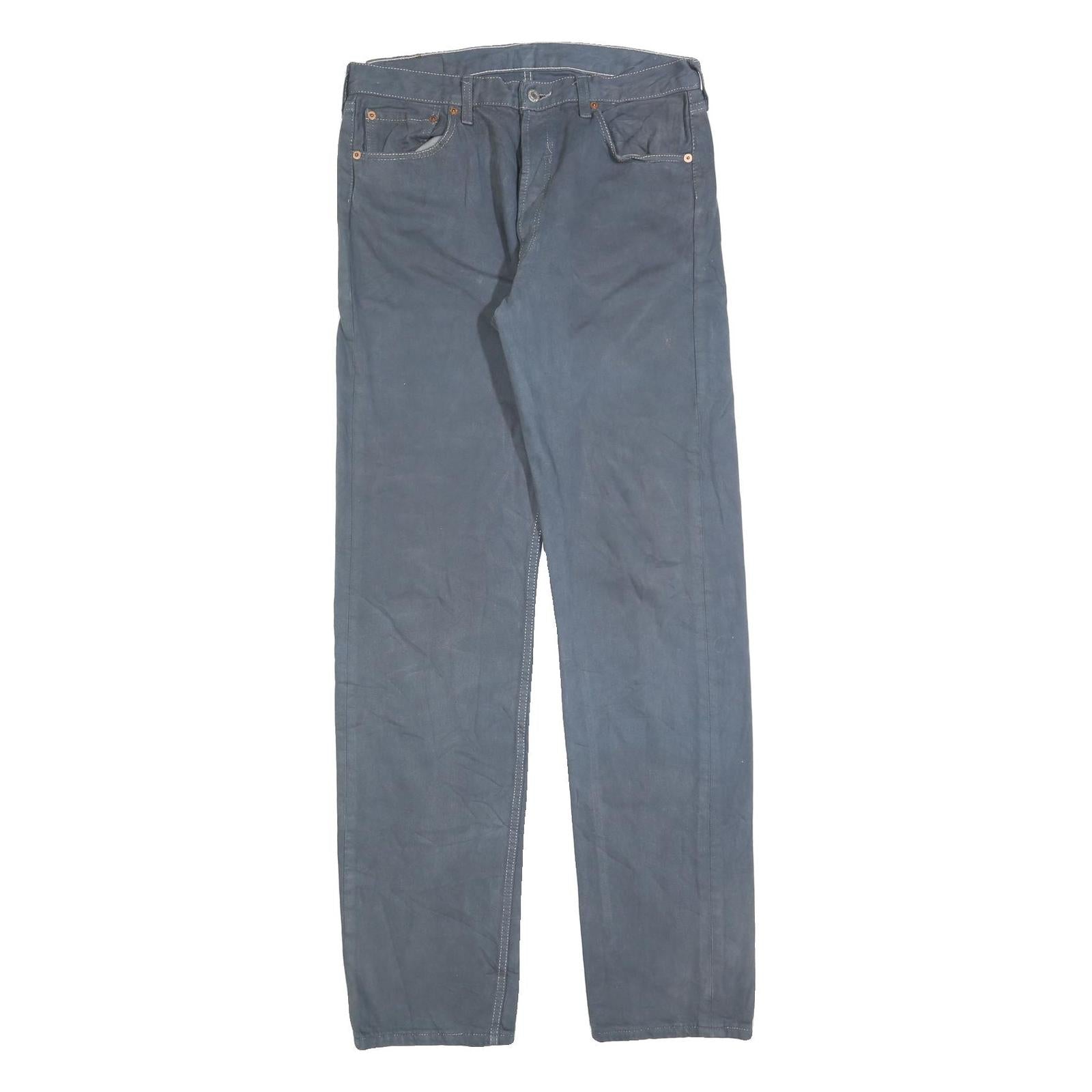 LEVI'S 501 Mens Jeans Blue Regular Straight Denim W34 L36 Classic Design Button Refurbished - N/A refurbished available on Cerqular