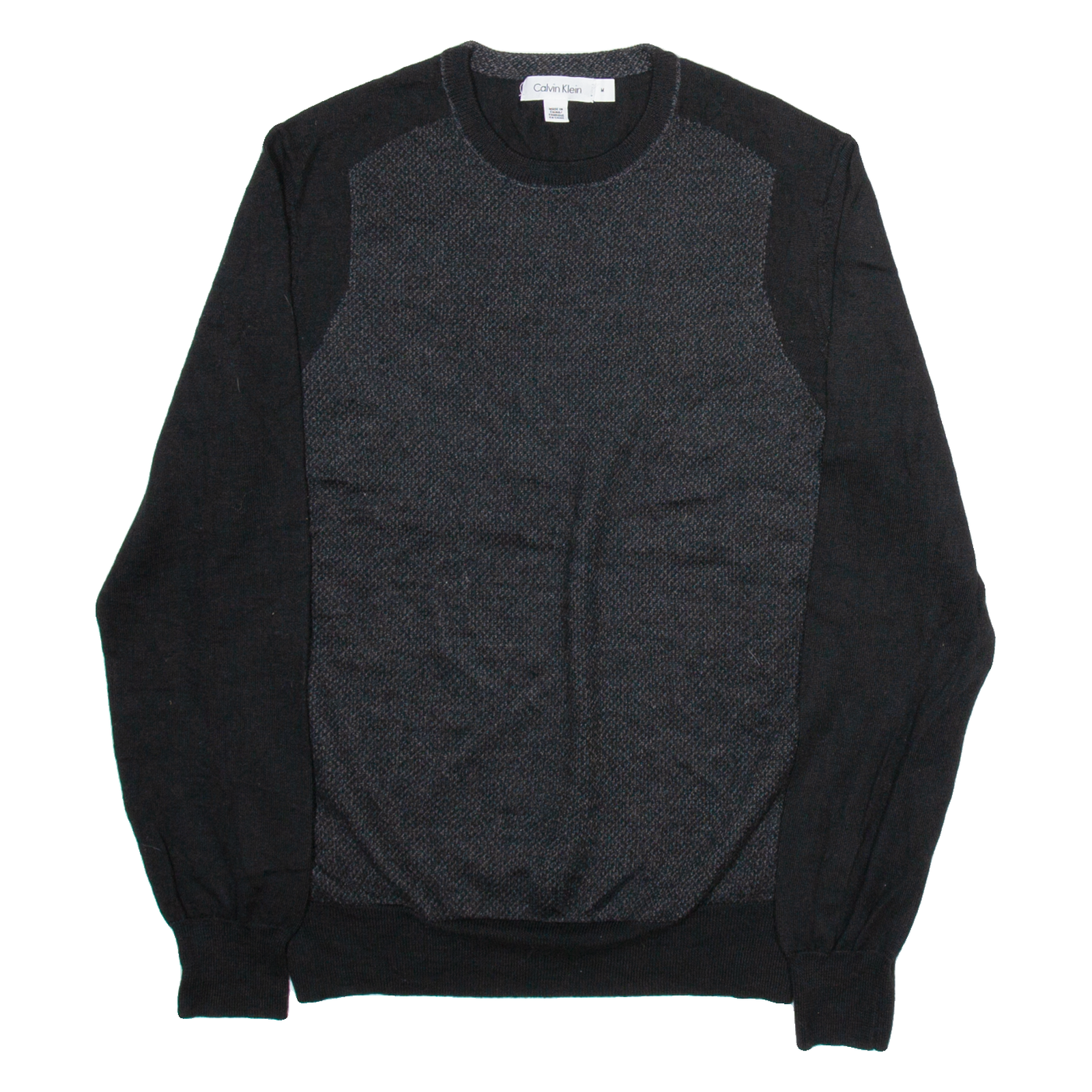 CALVIN KLEIN Mens Jumper Black Tight Knit M Refurbished - N/A refurbished available on Cerqular