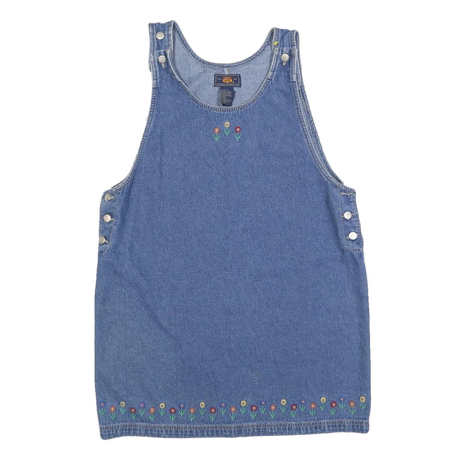 Buy ROUTE 66 Womens Blue Denim Pinafore Dress Cotton Blend Sleeveless L Floral Refurbished - $27.29 ROUTE 66 Womens Blue Denim Pinafore Dress Cotton Blend Sleeveless L Floral Refurbished - N/A refurbished available on Cerqular