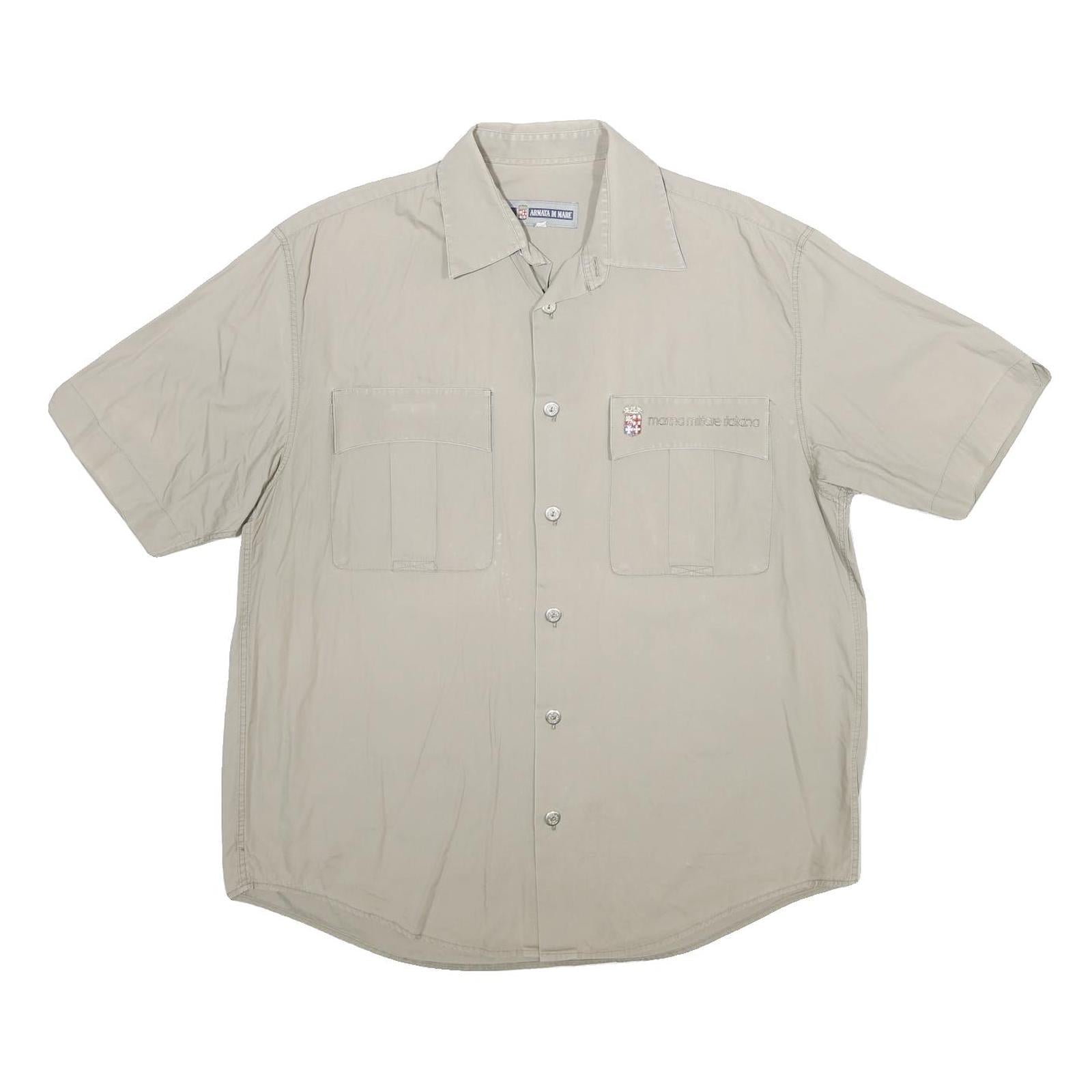 ARAMATA DI MARE Mens Beige Casual Shirt L Cotton Blend Button Pocket Refurbished - N/A refurbished available on Cerqular