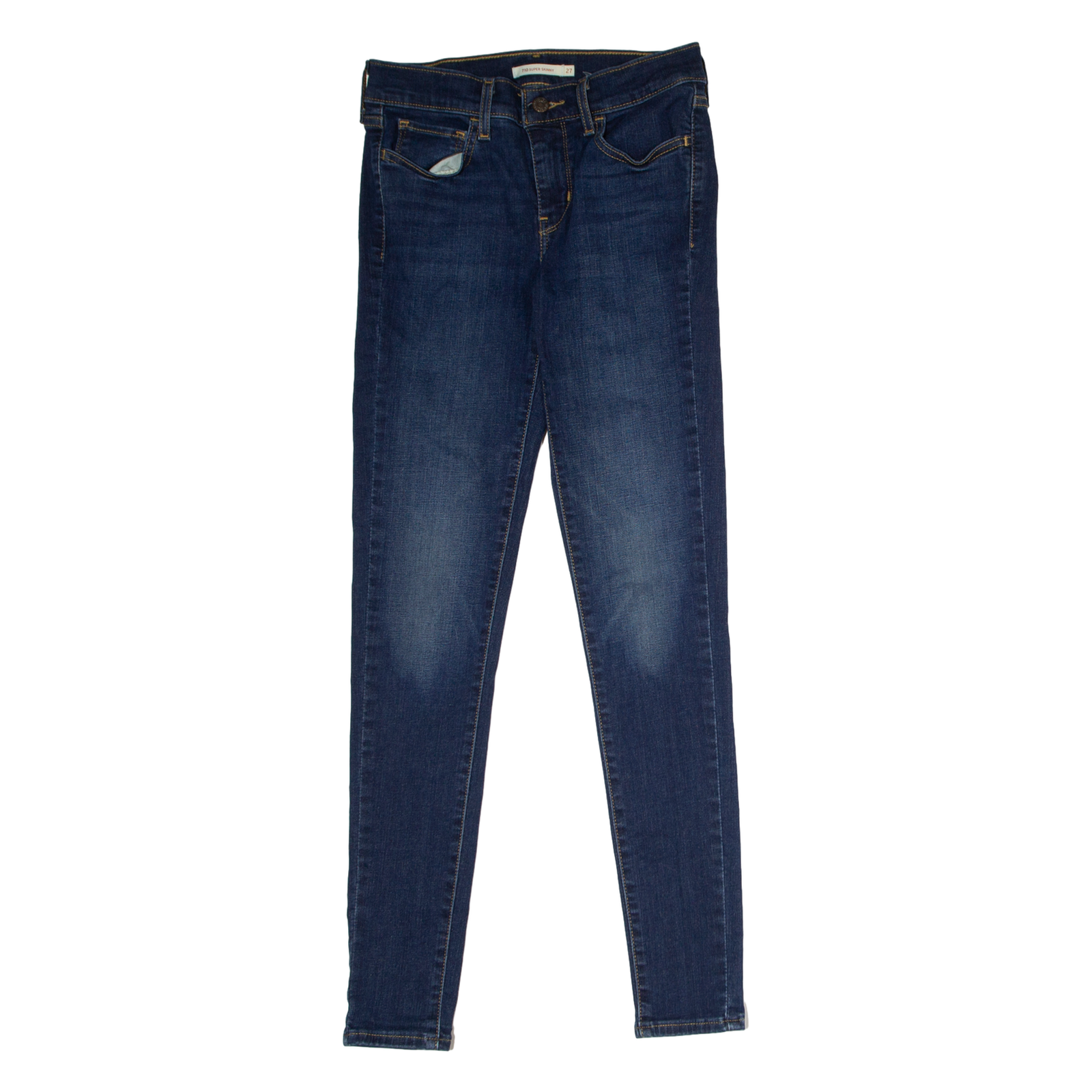 LEVI'S 710 Super Womens Jeans Blue Regular Skinny Stone Wash W27 L30 Refurbished - N/A refurbished available on Cerqular