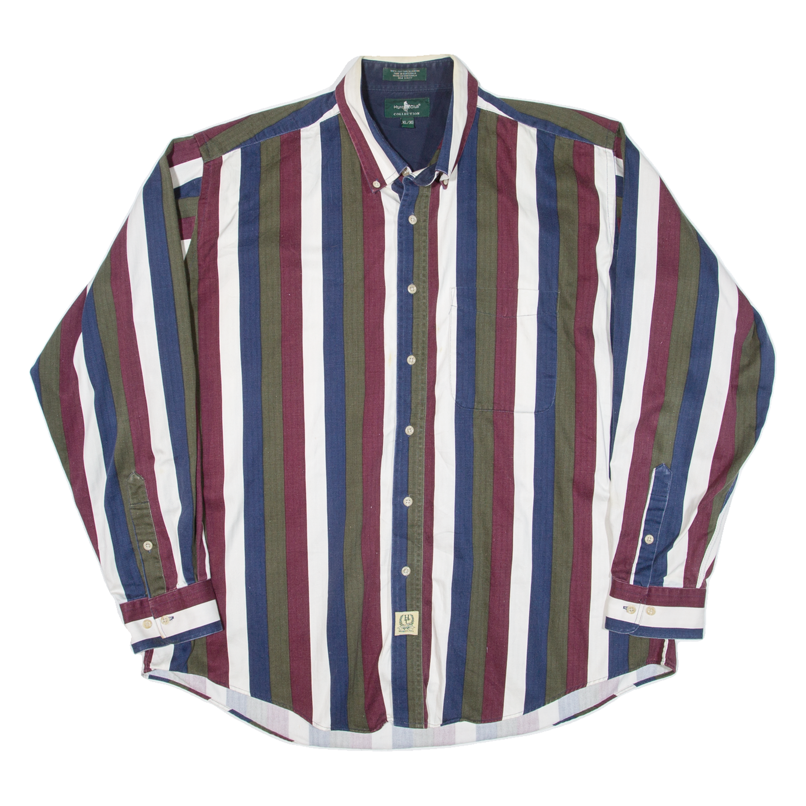 HUNT CLUB Mens Shirt Maroon Striped Long Sleeve XL Refurbished - N/A refurbished available on Cerqular