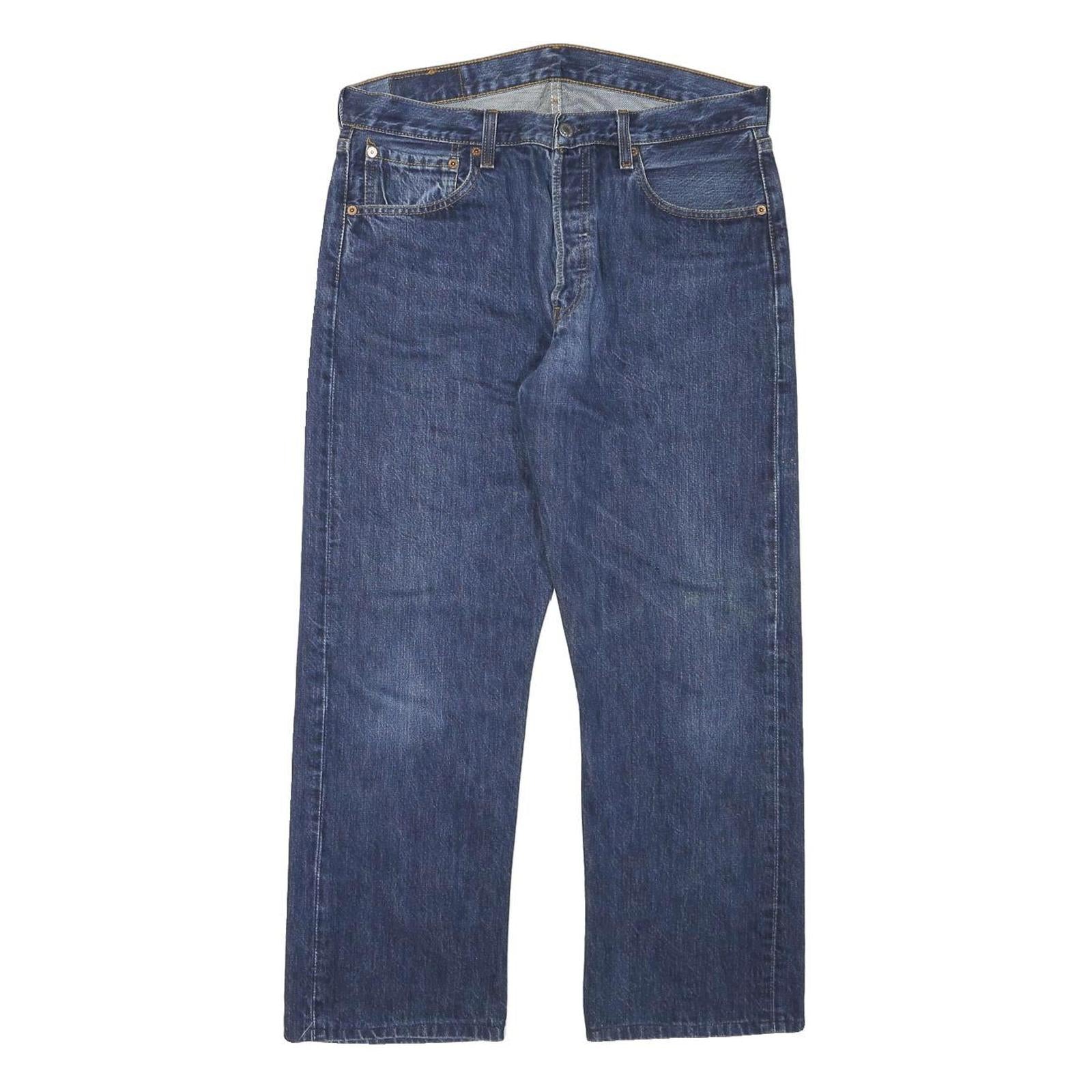 LEVI'S 501 Mens Jeans Blue Regular Straight Denim Medium W32 L26 Classic Fit Refurbished - N/A refurbished available on Cerqular