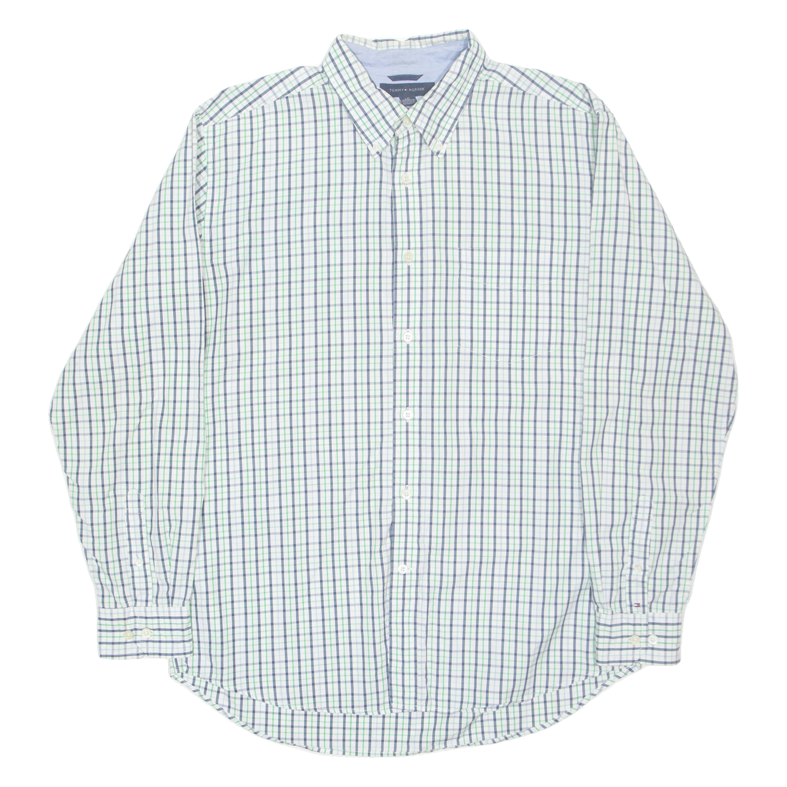 TOMMY HILFIGER Mens Shirt White Check Long Sleeve L Refurbished - N/A refurbished available on Cerqular
