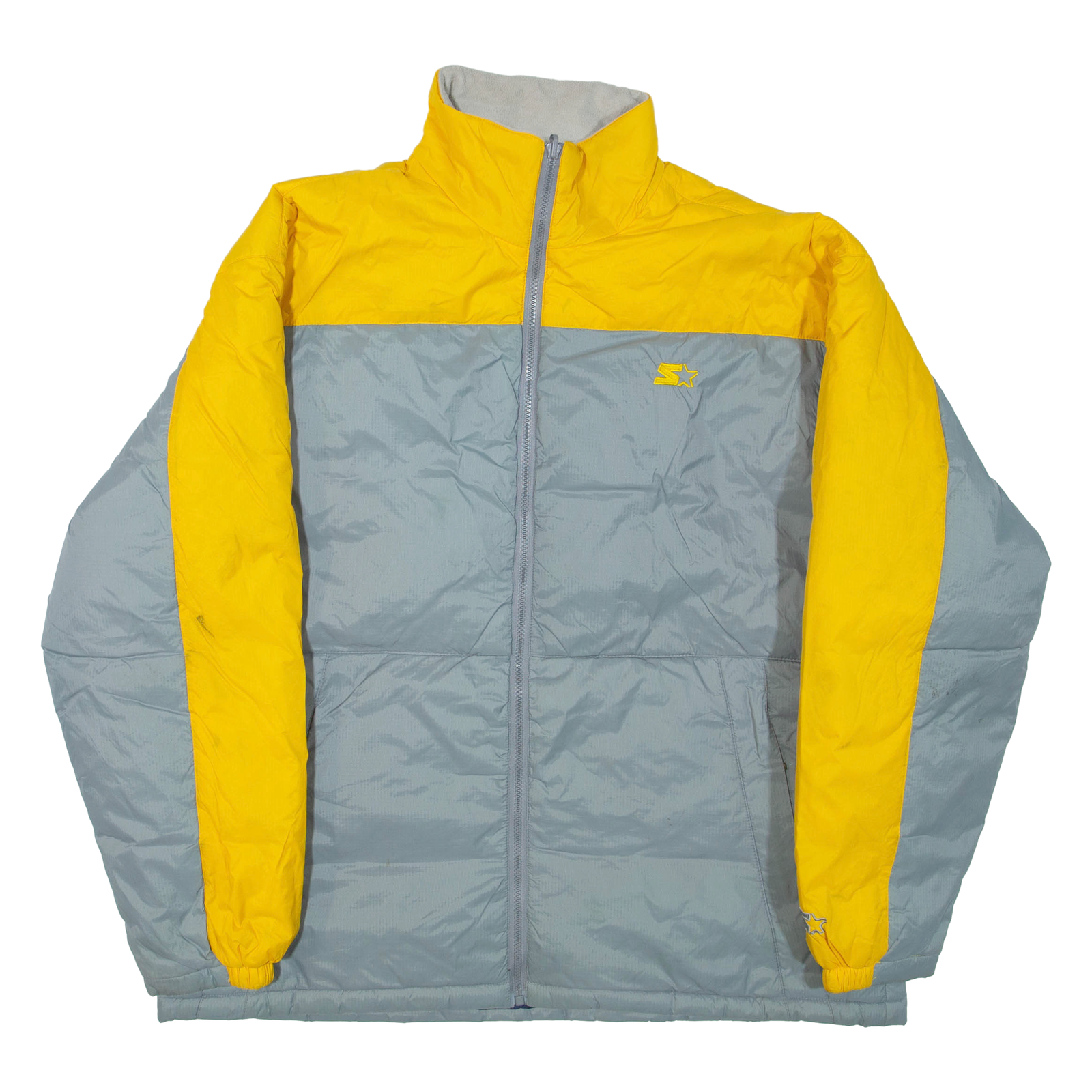 STARTER Mens Jacket Grey Nylon Colourblock L Refurbished - N/A refurbished available on Cerqular