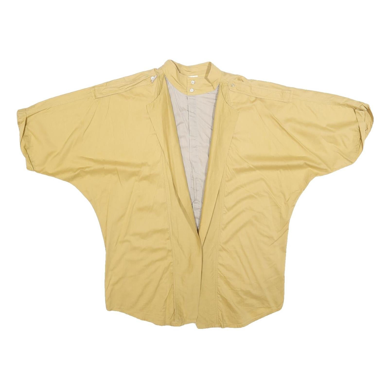 GIOCCO Mens Beige Oversized Top Short Sleeve Button Neck Casual Cotton Blend L Refurbished - N/A refurbished available on Cerqular
