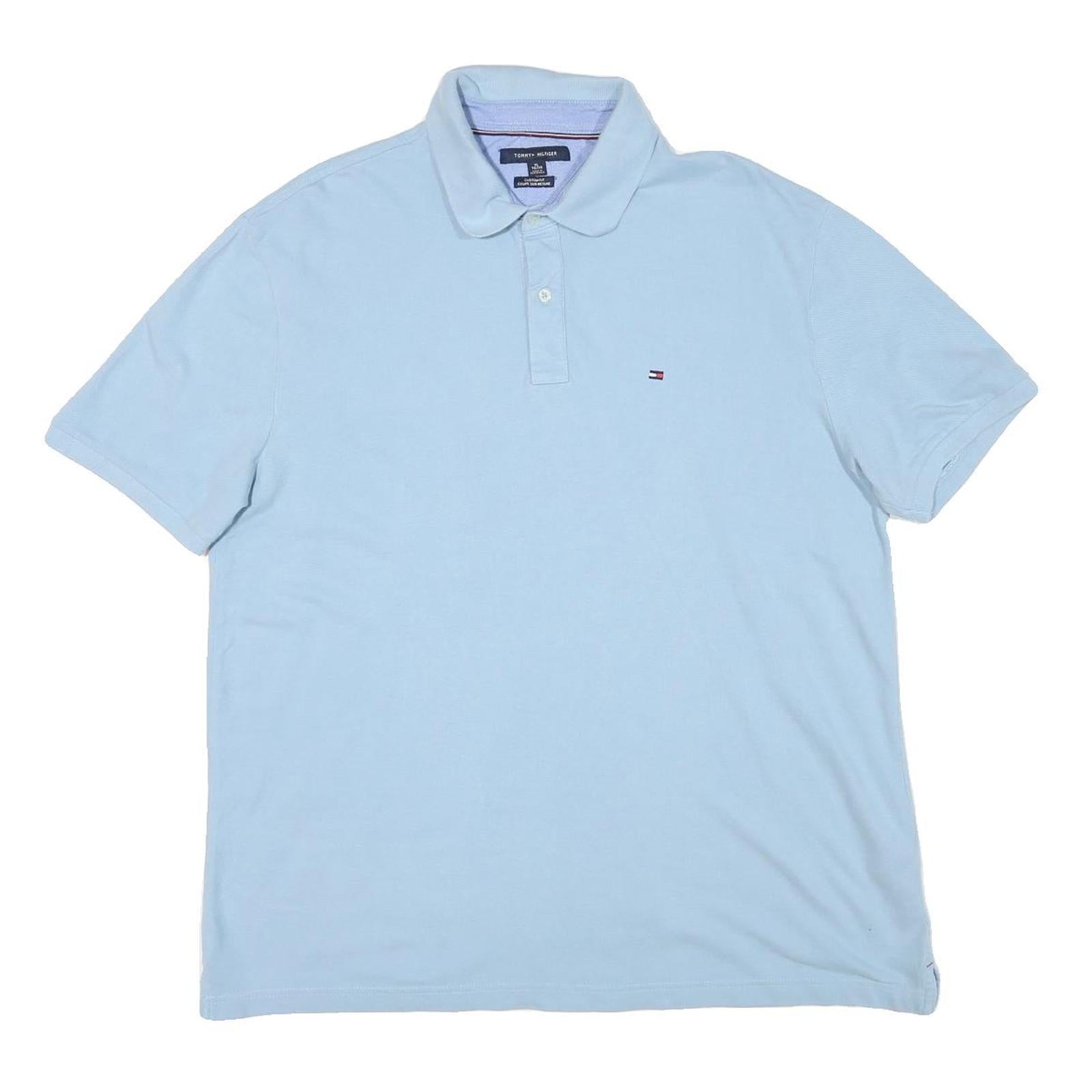 TOMMY HILFIGER Mens Blue Short Sleeve Plain Polo Shirt XL Casual Classic Fit Refurbished - N/A refurbished available on Cerqular