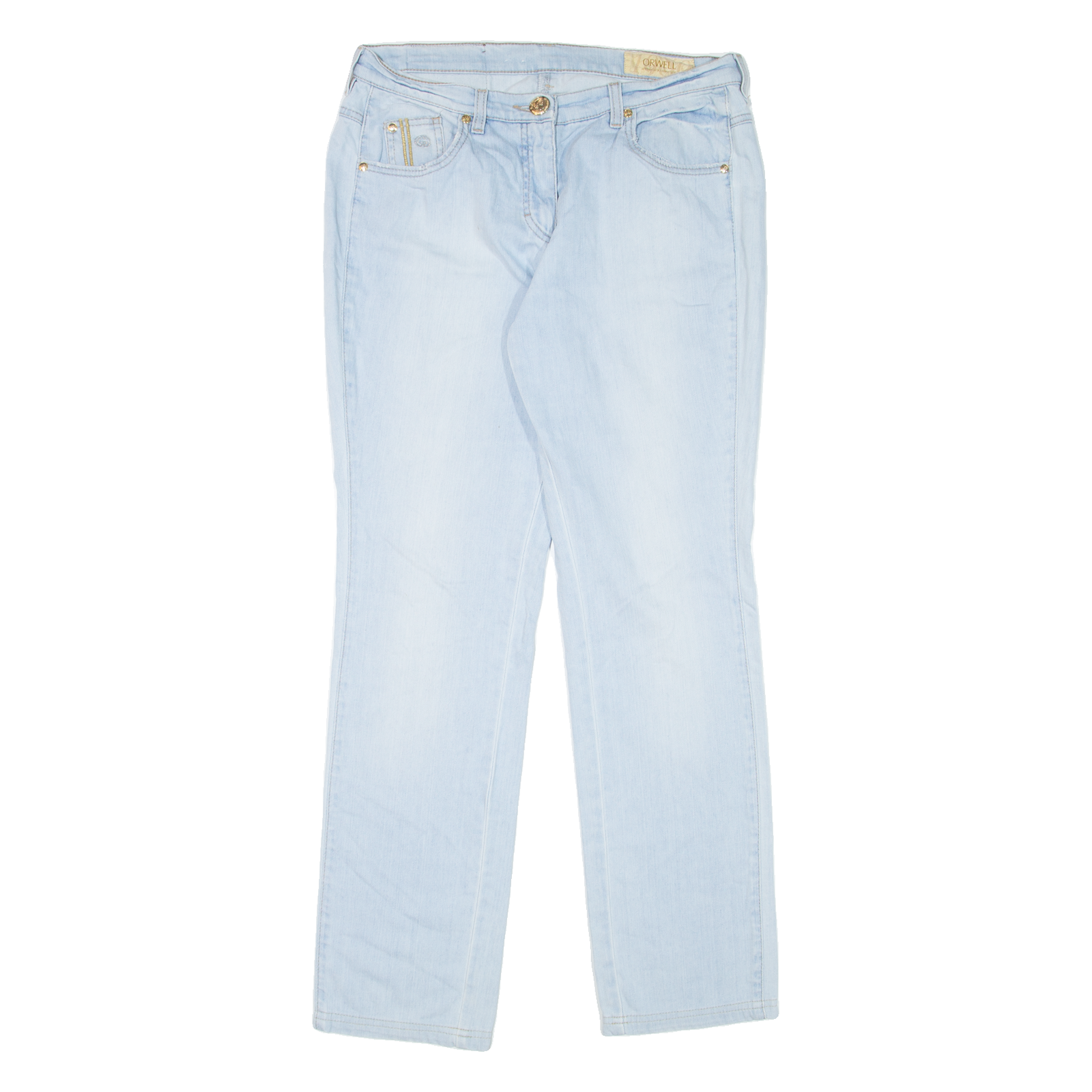 ORWELL Womens Jeans Blue Regular Straight Stone Wash W32 L31 Refurbished - N/A refurbished available on Cerqular