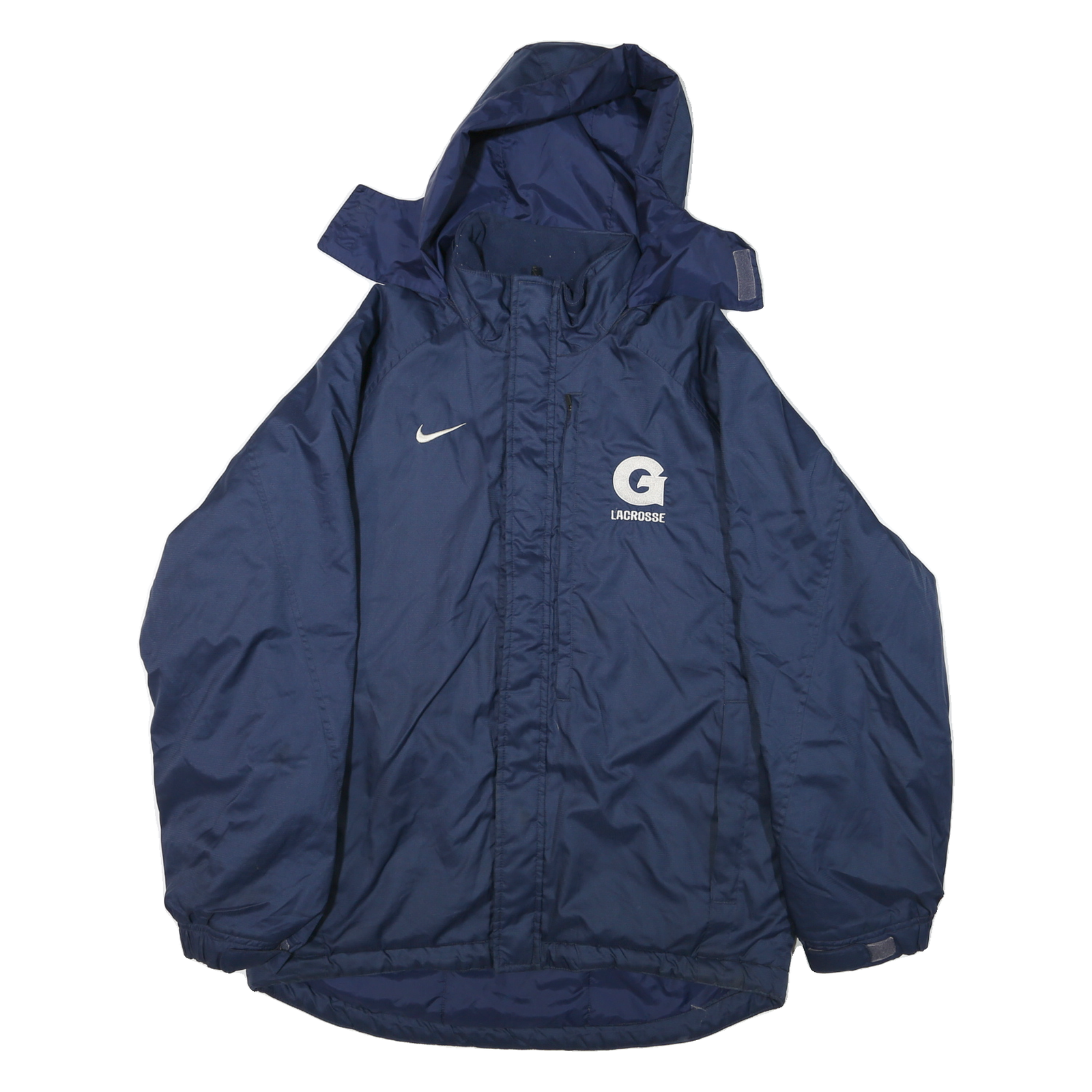 NIKE Mens Blue & Navy Lacrosse Outdoor Jacket S Polyester Blend Relaxed Fit Zip Refurbished - N/A refurbished available on Cerqular
