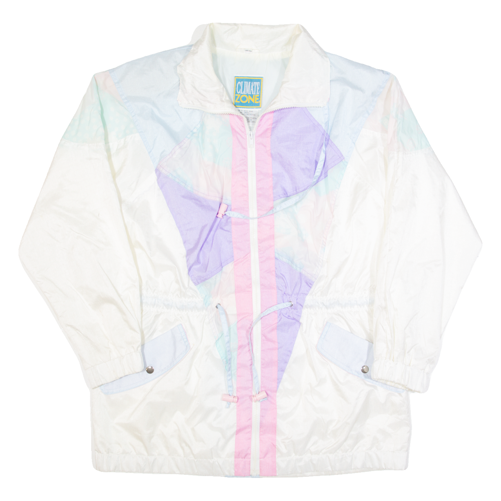 CLIMATE ZONE Womens Jacket Cream 90s Crazy Pattern L Refurbished - N/A refurbished available on Cerqular
