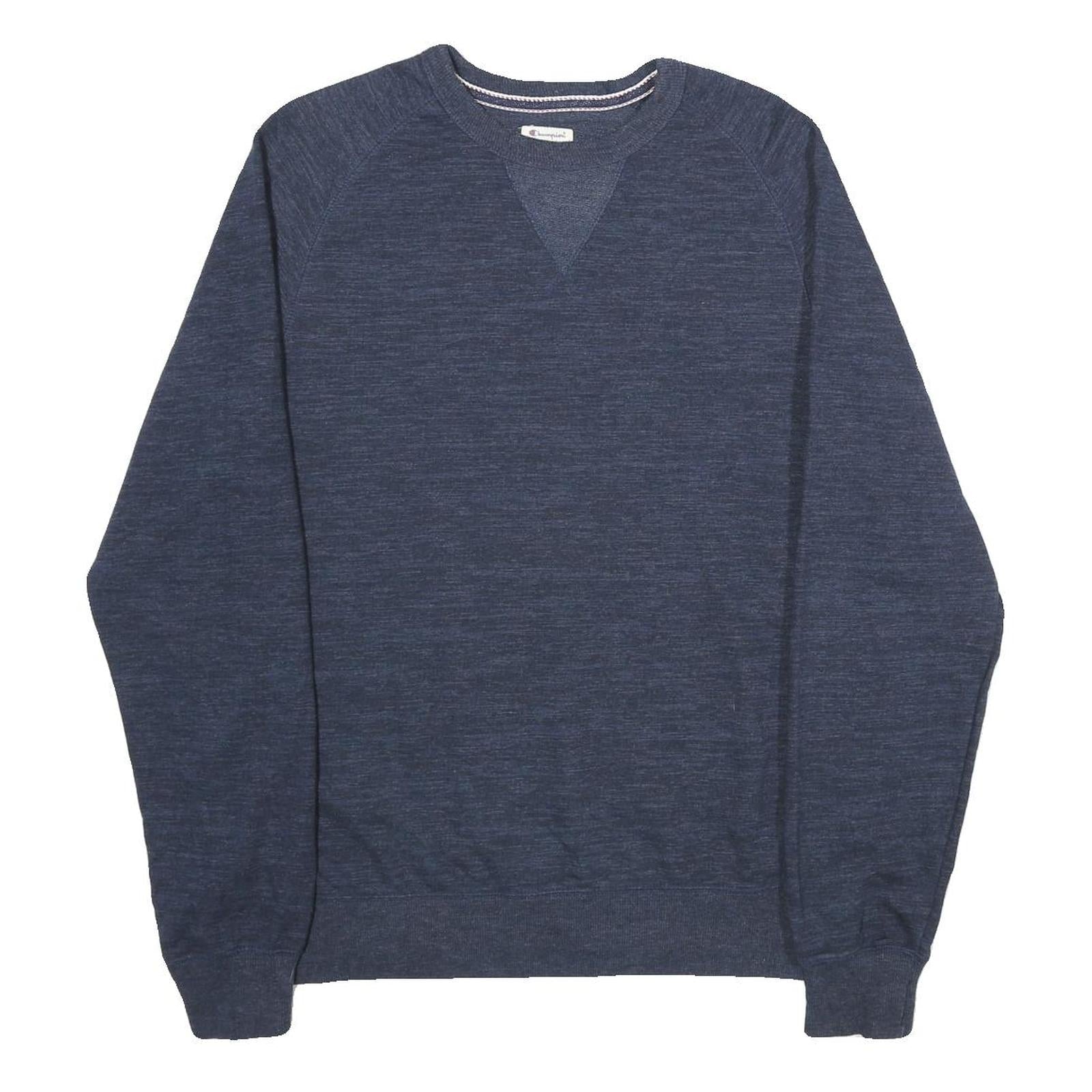 CHAMPION Mens Blue Cotton Blend Crew Neck L Sweatshirt Casual Pullover Refurbished - N/A refurbished available on Cerqular