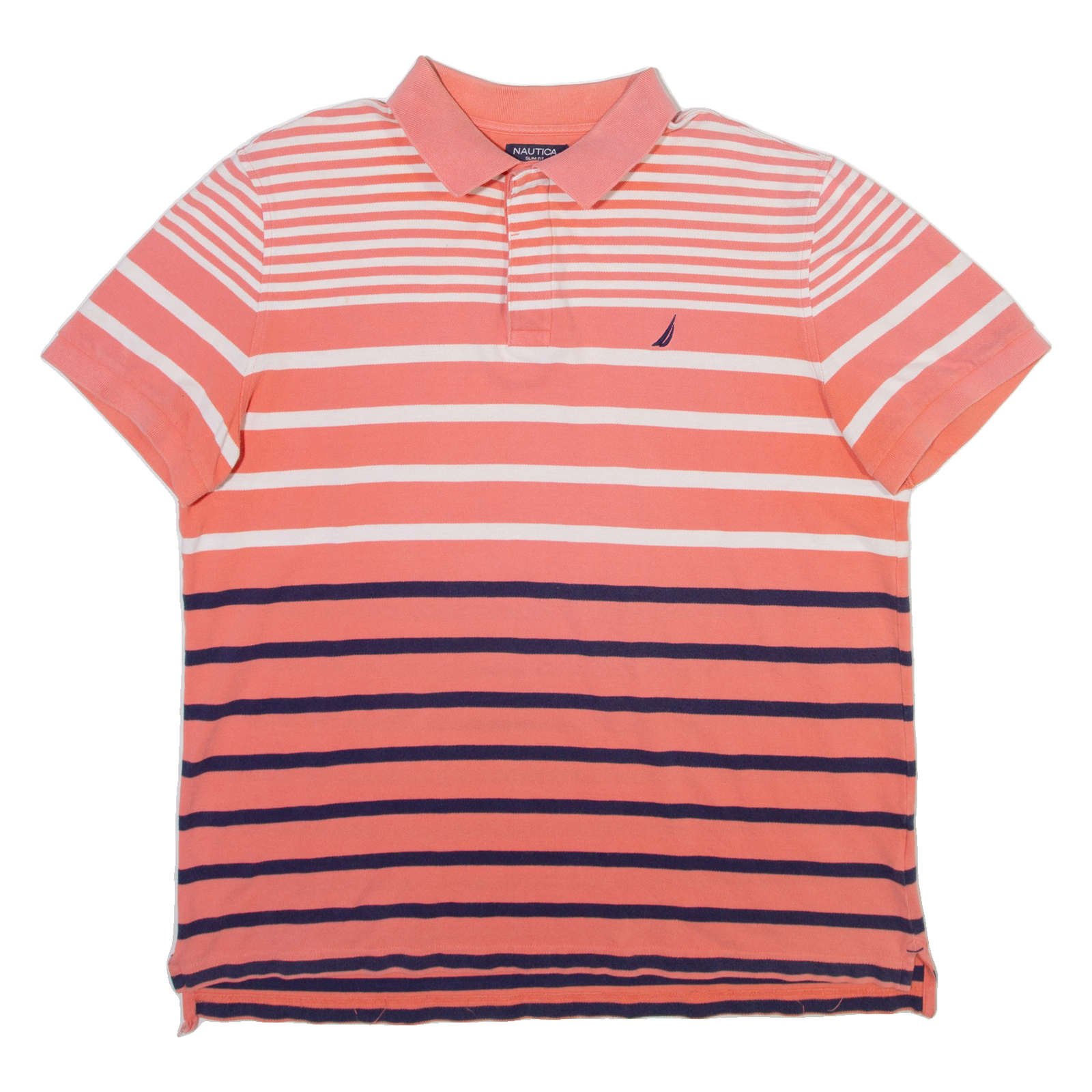 NAUTICA Mens Polo Shirt Pink Striped XL Refurbished - N/A refurbished available on Cerqular