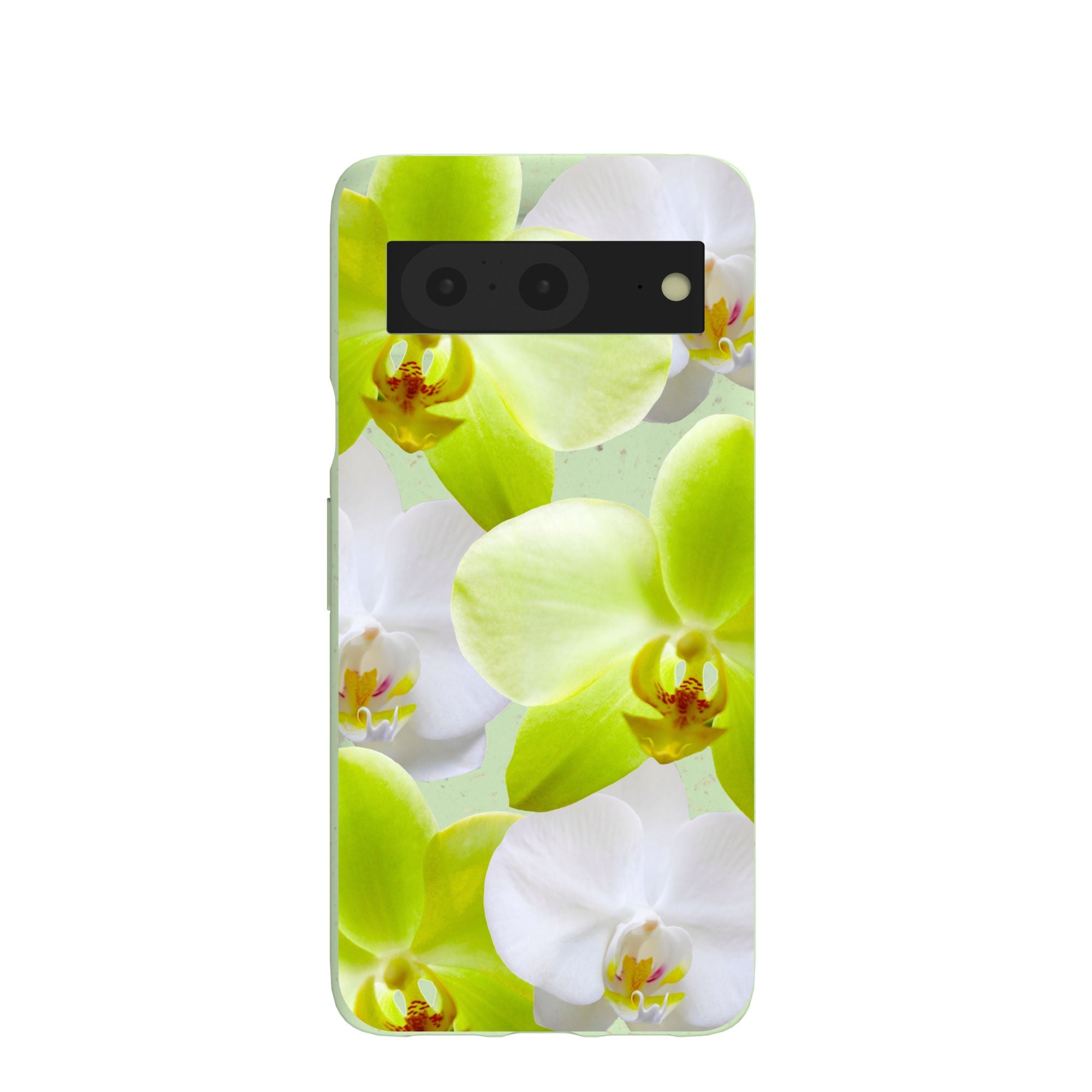 Sage Green Orchid Blooms Google Pixel 8 Case Refurbished - Pela Case refurbished available on Cerqular