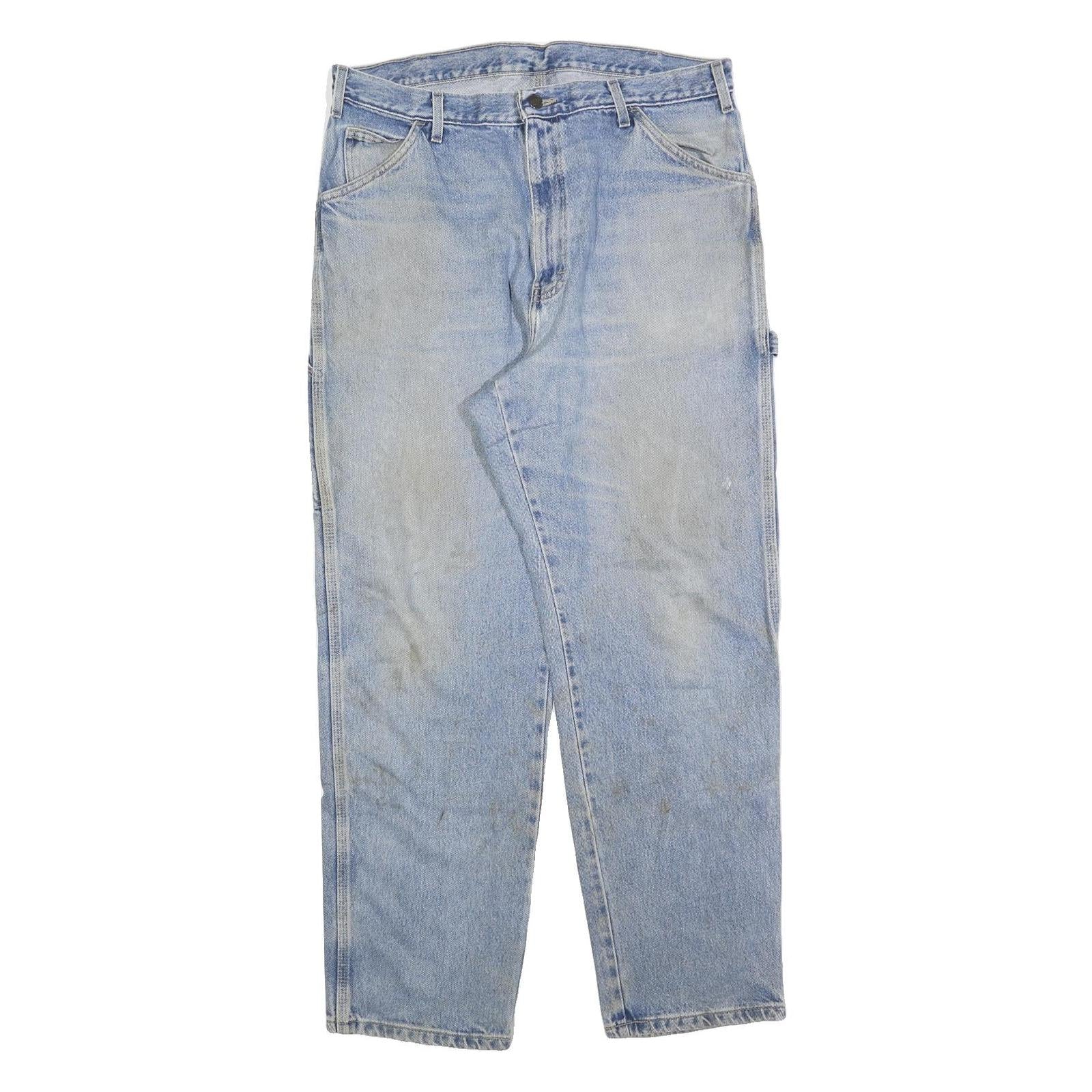 DICKIES Mens Jeans Blue Relaxed Straight Denim Light W36 L30 Workwear Refurbished - N/A refurbished available on Cerqular