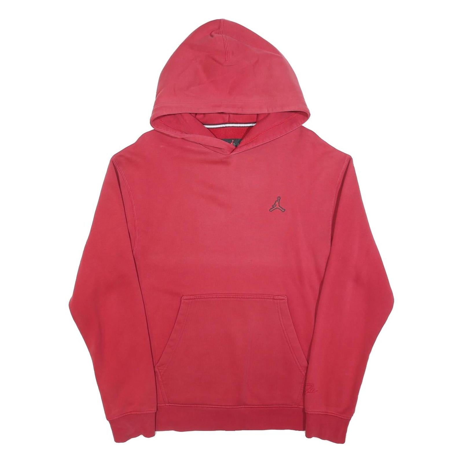 AIR JORDAN Mens Red Hoodie M Cotton Blend Pullover Casual Streetwear Refurbished - N/A refurbished available on Cerqular