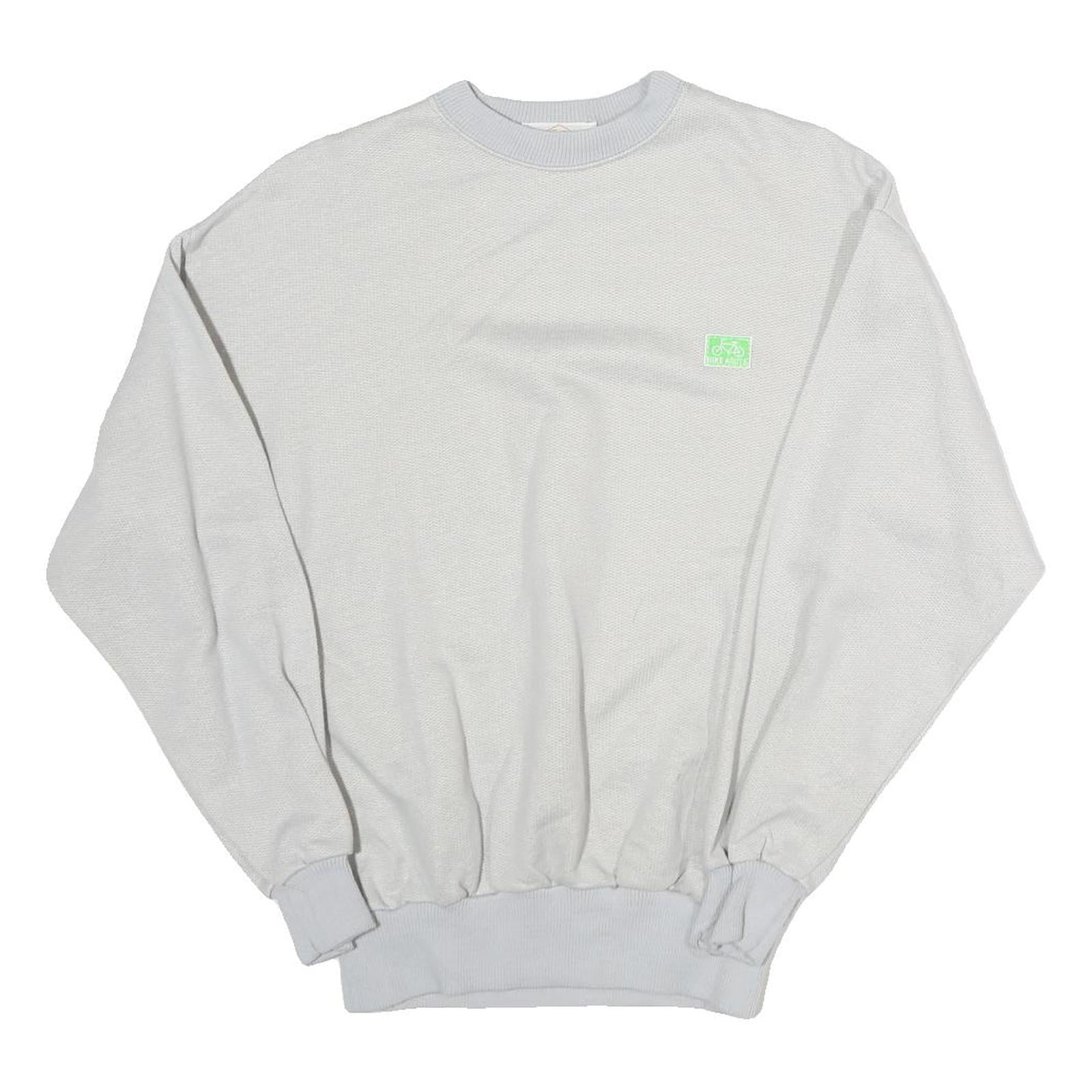 BIKE ROUTE Womens White Sweatshirt S Cotton Blend Pullover Crew Neck Casual Refurbished - N/A refurbished available on Cerqular