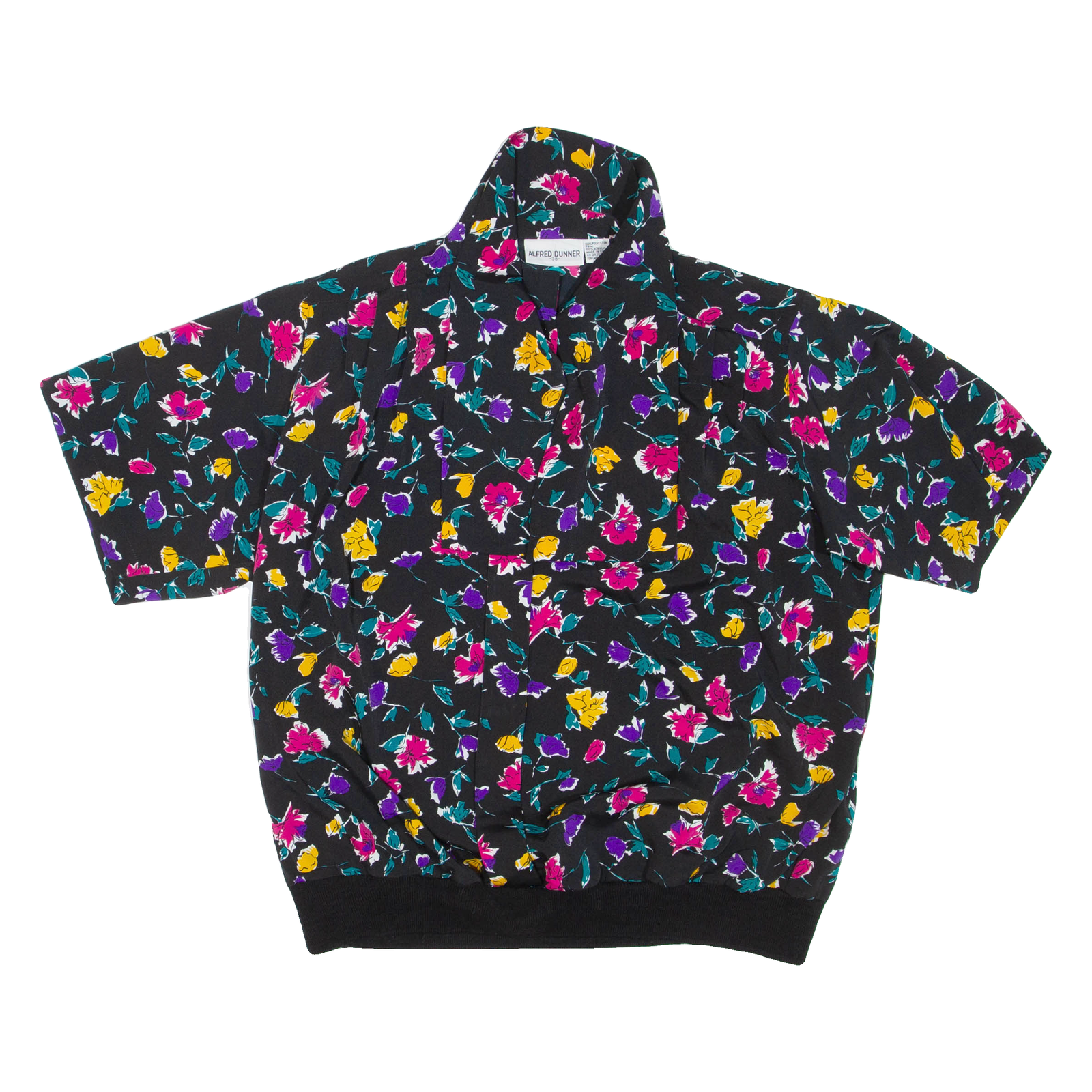 ALFRED DUNNER Womens Printed Blouse Black Floral XL Refurbished - N/A refurbished available on Cerqular