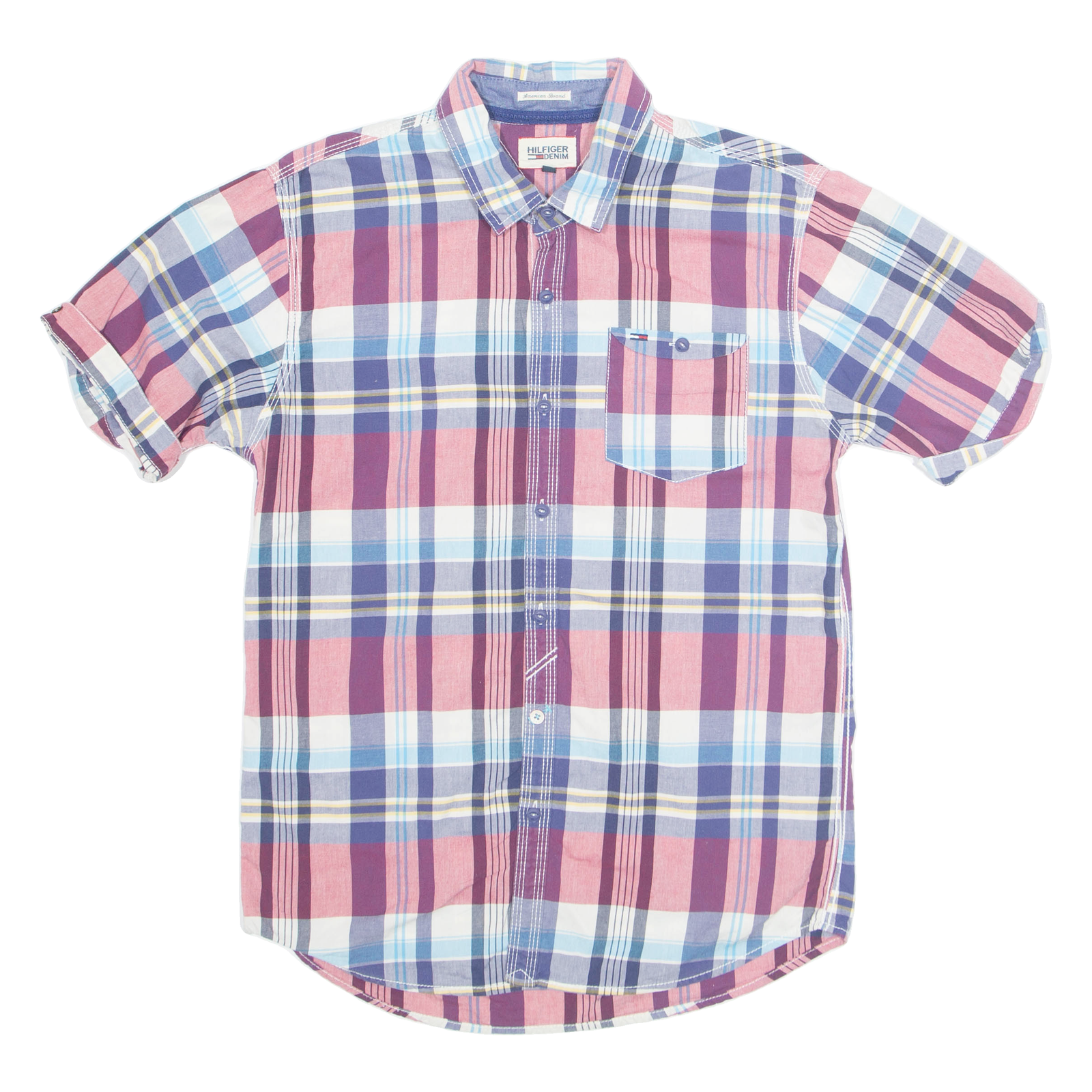 TOMMY HILFIGER Mens Shirt Blue Plaid M Refurbished - N/A refurbished available on Cerqular