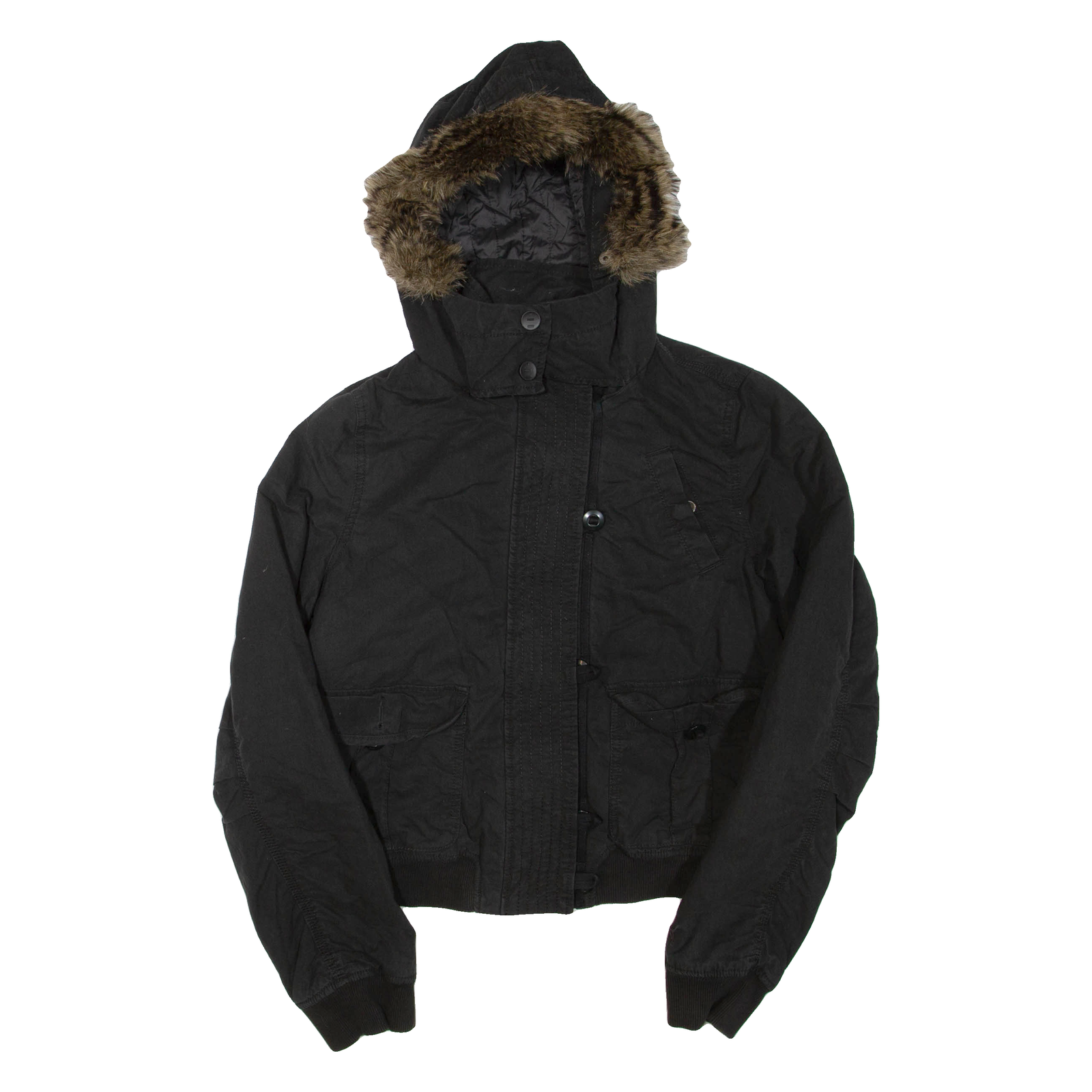 PUMA Womens Puffer Jacket Black Hooded M Refurbished - N/A refurbished available on Cerqular