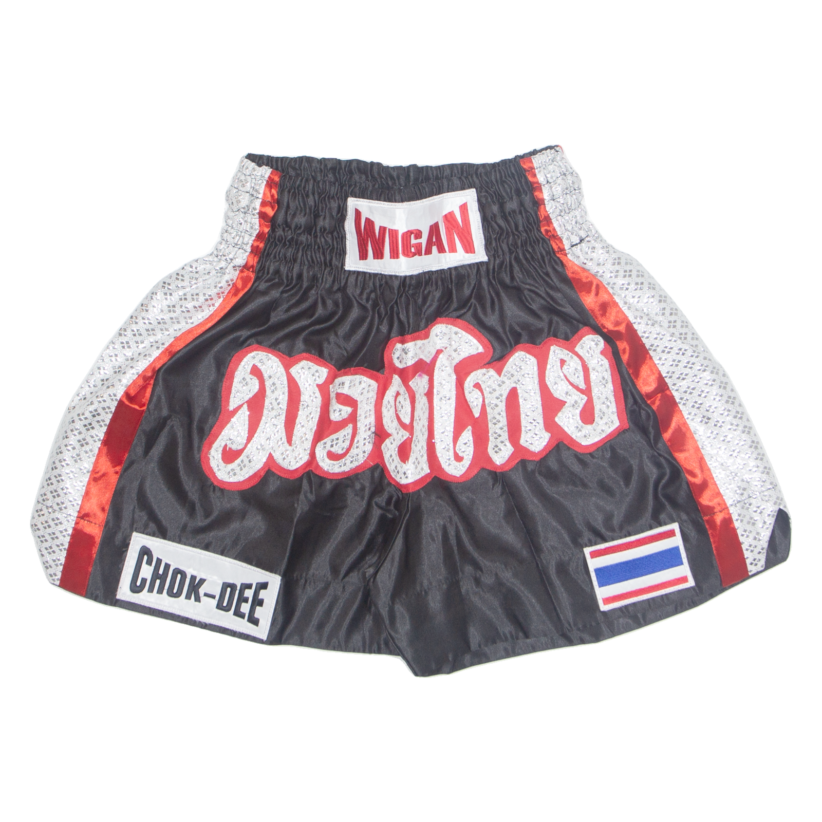 Wigan Thai Boxing Mens Sports Shorts Black XL W28 Refurbished - N/A refurbished available on Cerqular