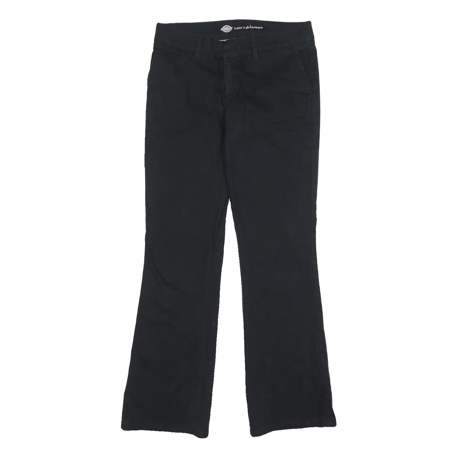 DICKIES Womens Cotton Blend Black Slim Trousers W30 L30 Casual Zip Closure Refurbished - N/A refurbished available on Cerqular