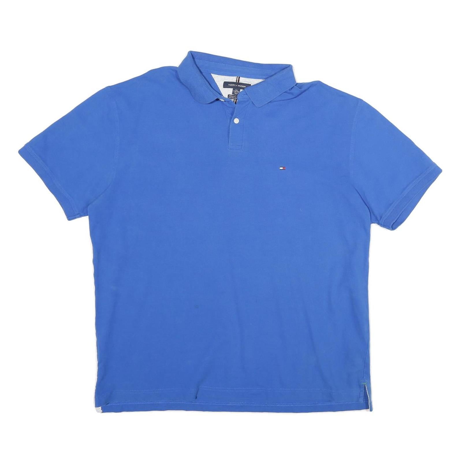 TOMMY HILFIGER Mens Blue Short Sleeve Polo Shirt XL Cotton Classic Refurbished - N/A refurbished available on Cerqular