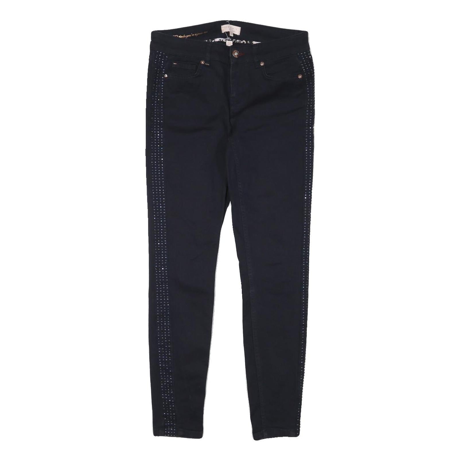 TED BAKER Womens Jeans Black Slim Skinny Denim W28 L27 Embellished Side Stripes Refurbished - N/A refurbished available on Cerqular