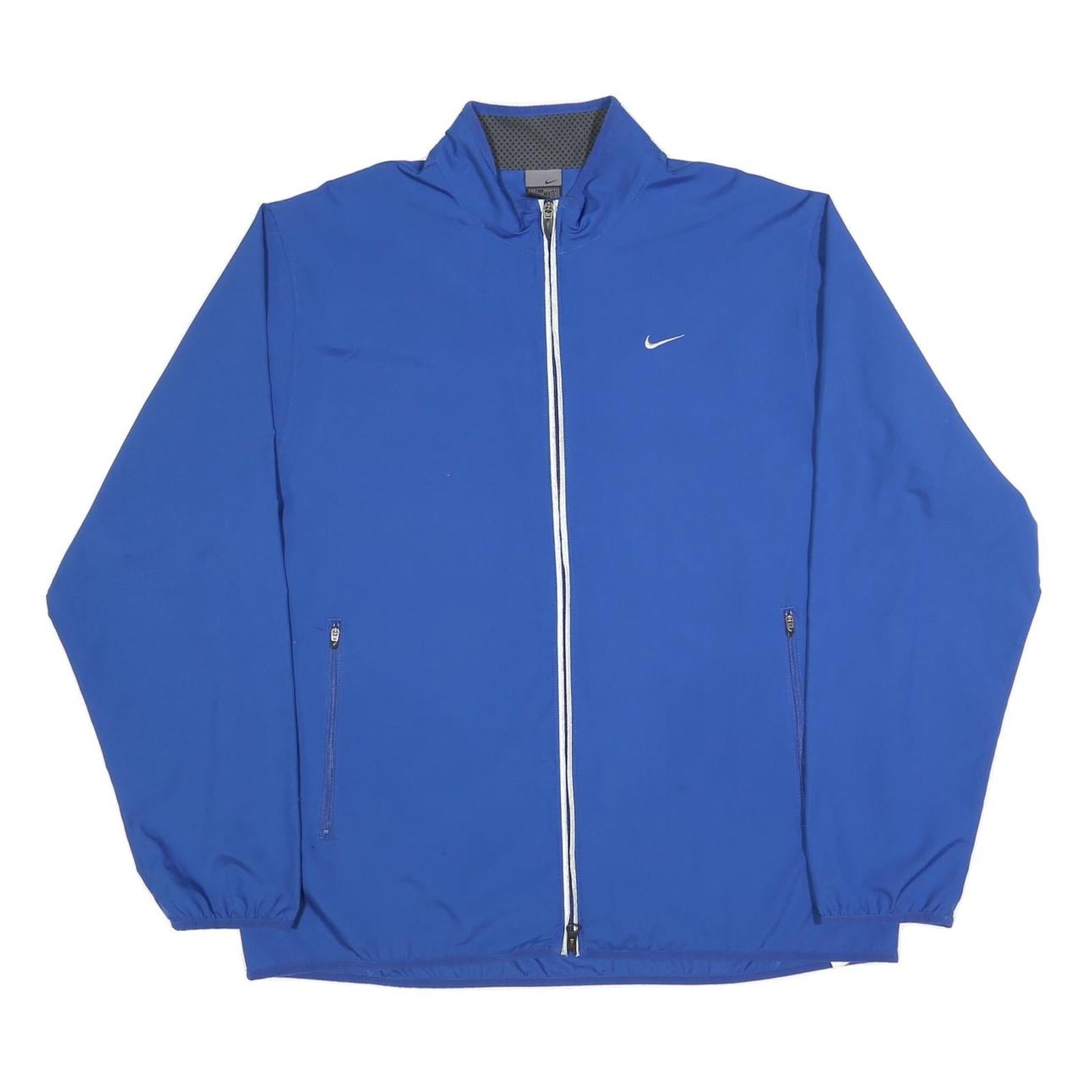 NIKE Mens Blue Zip Jacket L Cotton Blend Plain Athletic Sportswear Refurbished - N/A refurbished available on Cerqular