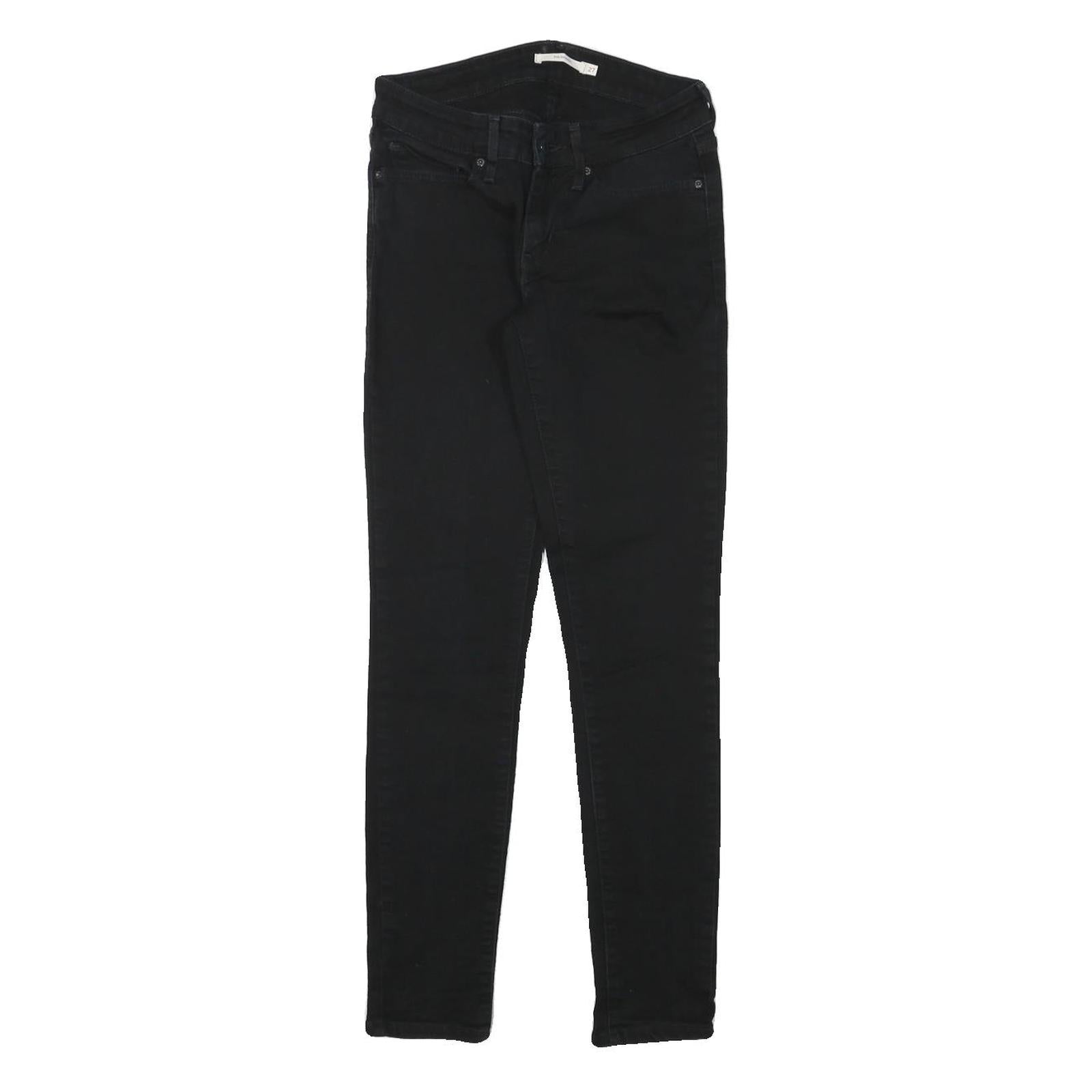 LEVI'S Womens Slim Black Jeans Denim W25 L28 Stretch Zip Fastening Refurbished - N/A refurbished available on Cerqular
