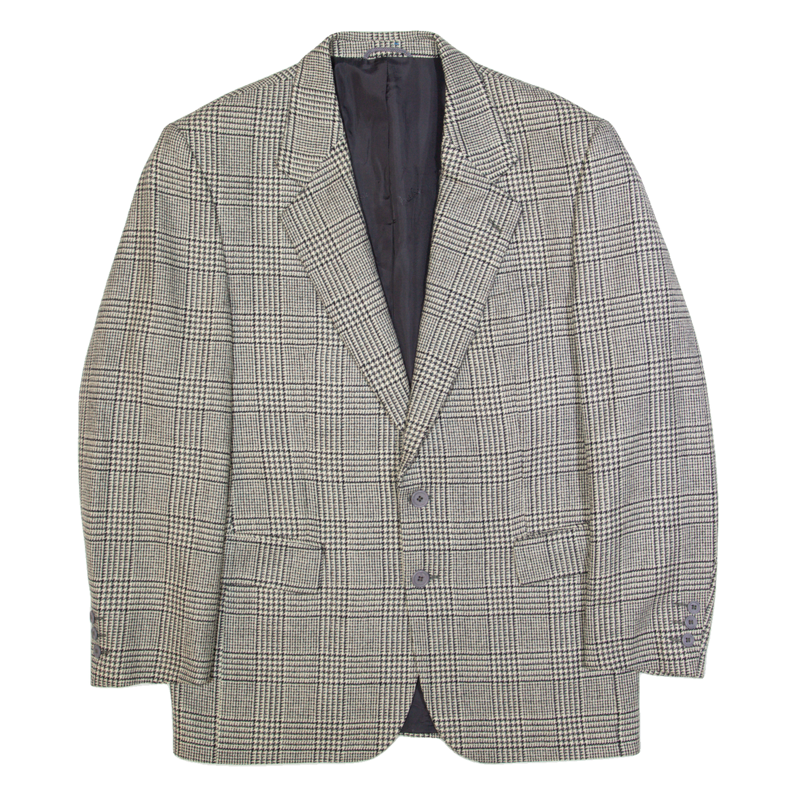 RENATO CAVALLI Mens Blazer Jacket Black Wool Check M Refurbished - N/A refurbished available on Cerqular
