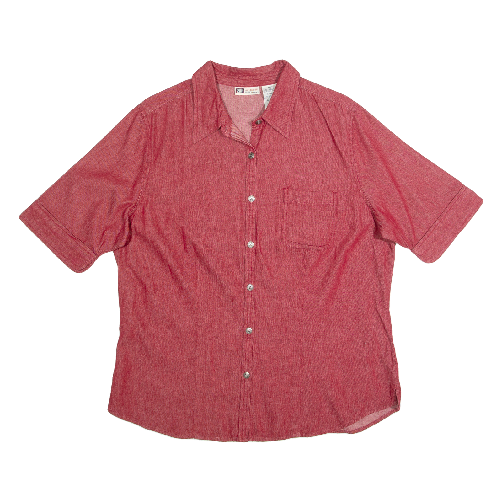 FADED GLORY Womens Shirt Red Collared 90s L Refurbished - N/A refurbished available on Cerqular