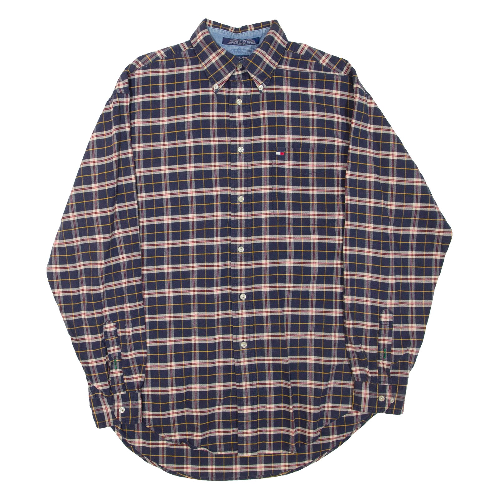 TOMMY HILFIGER Mens Shirt Blue Check Long Sleeve M Refurbished - N/A refurbished available on Cerqular