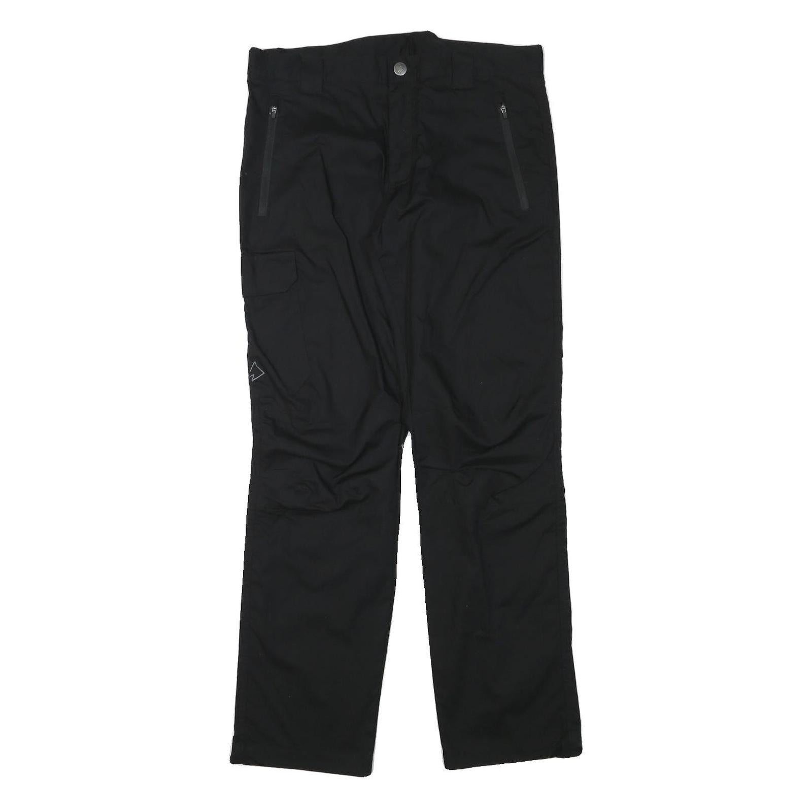 Mens Black Polyester Blend Regular Fit Zip Trousers W33 L31 Casual Workwear Refurbished - N/A refurbished available on Cerqular