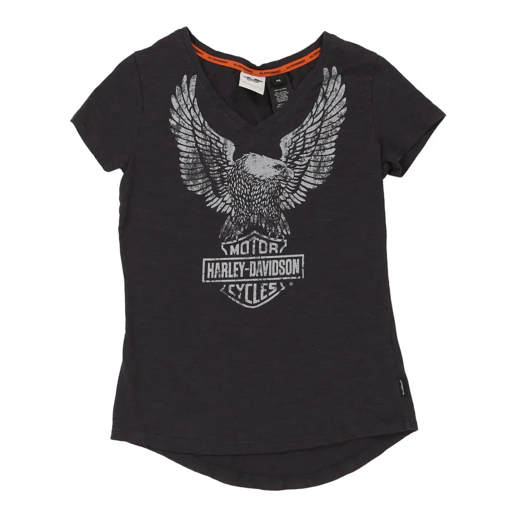 Harley Davidson T-Shirt - XS Grey Cotton | Size: x-small Refurbished - Thrifted (note: this is a term often used to describe second- refurbished available on Cerqular
