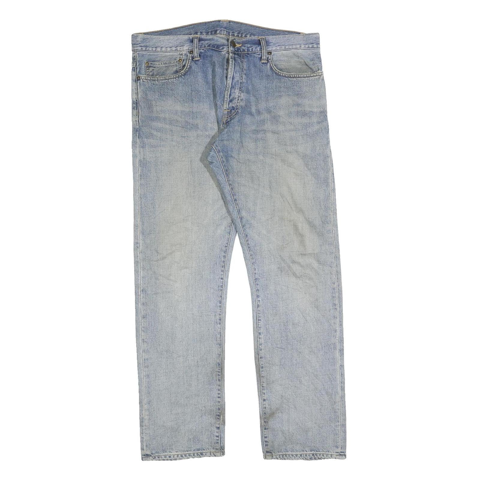 CARHARTT Mens Jeans Blue Regular Straight Denim Medium W37 L32 Zip Closure Refurbished - N/A refurbished available on Cerqular