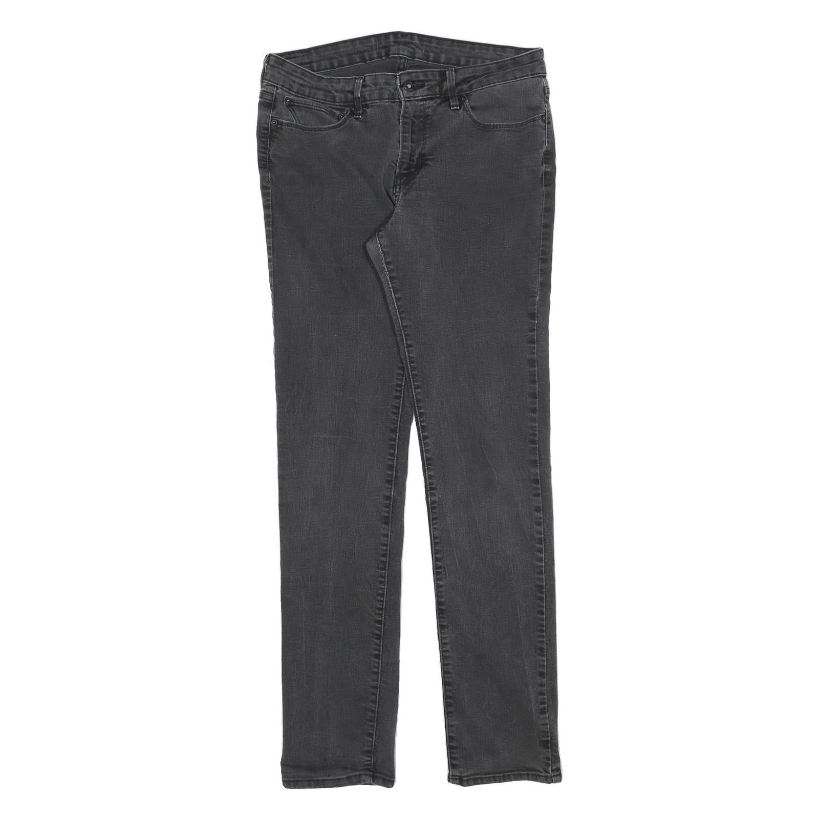 LEVI'S Womens Slim Black Denim Raw Slim Skinny Jeans W30 L34 Stylish Refurbished - N/A refurbished available on Cerqular