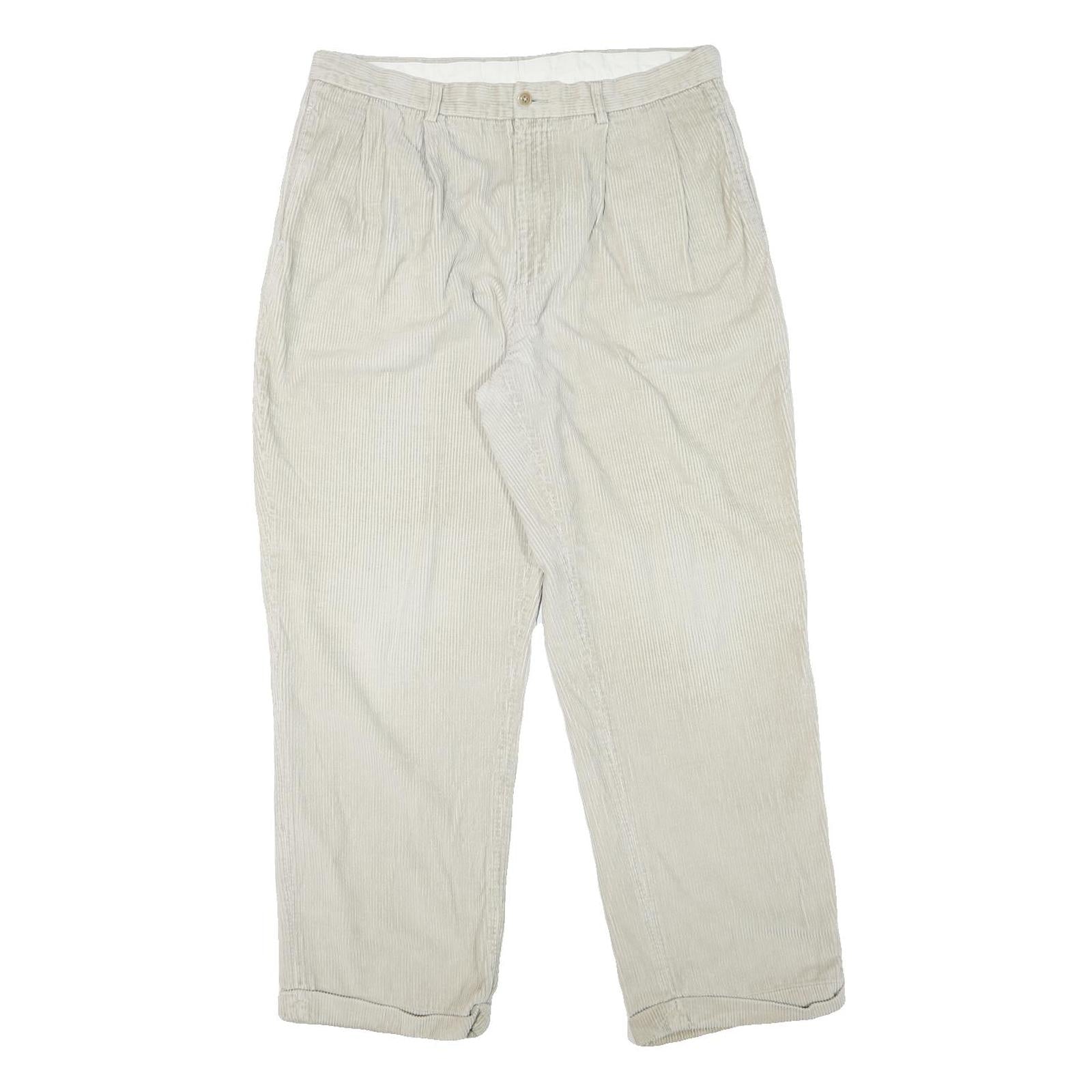 NAUTICA Mens Relaxed Cotton Blend Beige Zip Trousers W34 L30 Casual Classic Refurbished - N/A refurbished available on Cerqular
