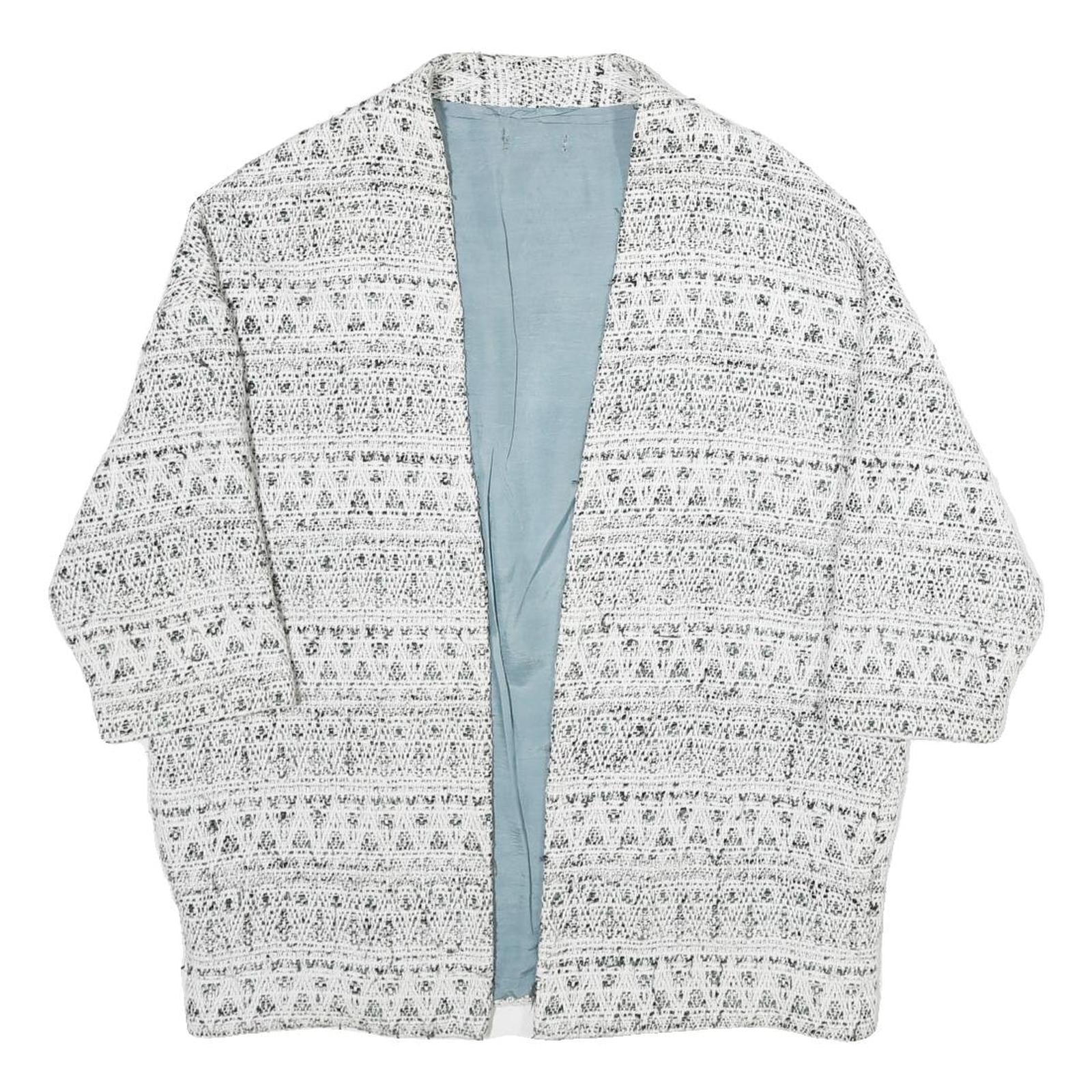 Womens White Black Pattern Cotton Blend Casual XL Woven Jacket Relaxed Fit Refurbished - N/A refurbished available on Cerqular