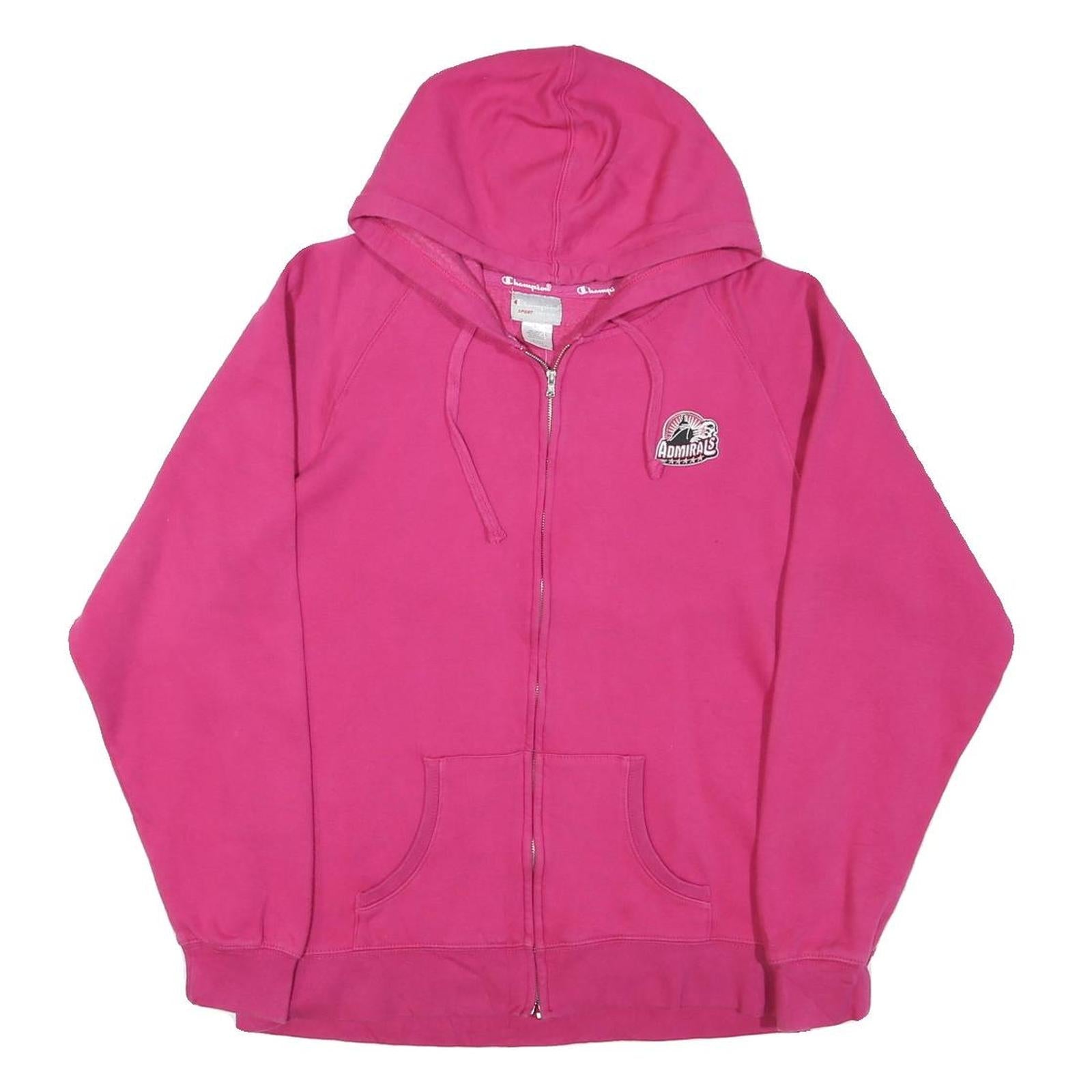 CHAMPION Womens Pink Full Zip Hoodie XL Cotton Blend Casual Sweatshirt Refurbished - N/A refurbished available on Cerqular