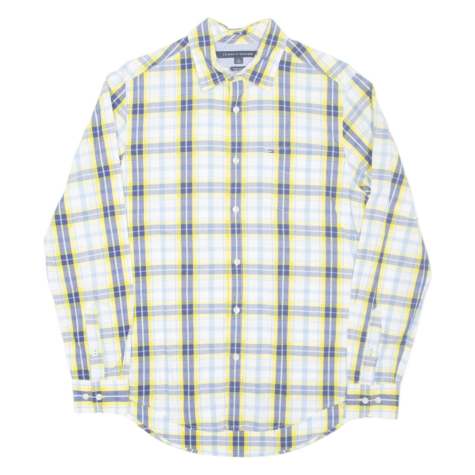 TOMMY HILFIGER Mens Shirt Yellow Check Long Sleeve S Refurbished - N/A refurbished available on Cerqular