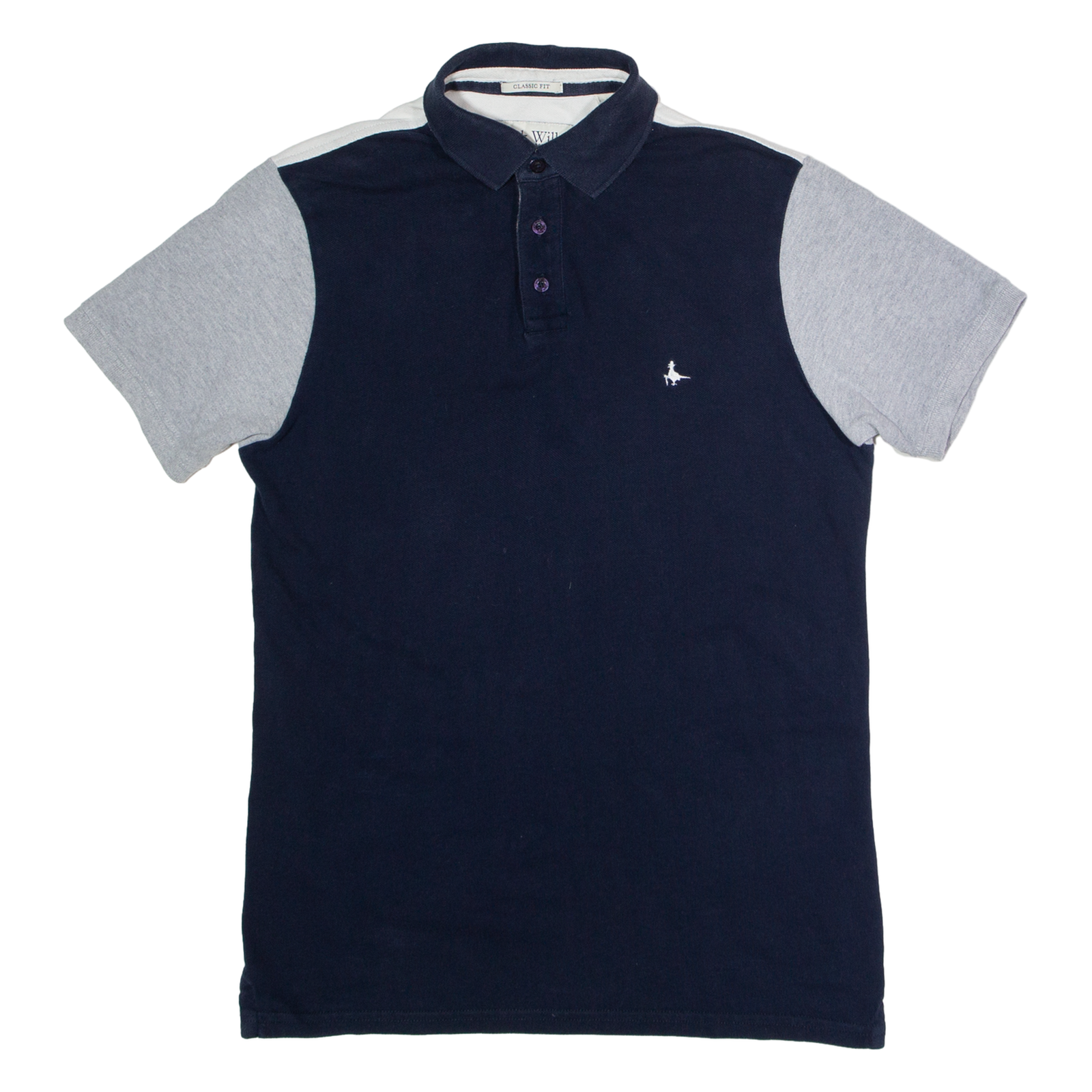 JACK WILLS Mens Polo Shirt Blue Colourblock S Refurbished - N/A refurbished available on Cerqular