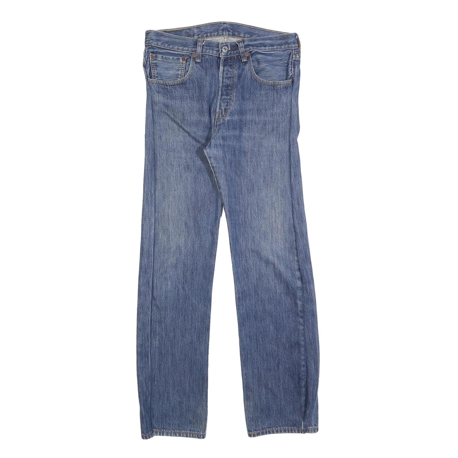 LEVI'S 501 Mens Jeans Blue Regular Straight Denim Raw W31 L32 Classic Button Fly Refurbished - N/A refurbished available on Cerqular