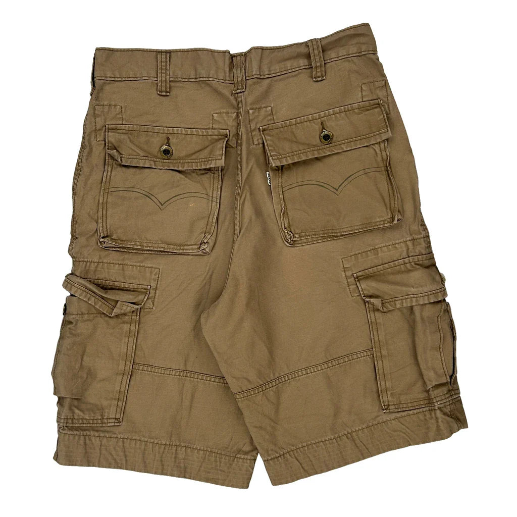 Levis Cargo Shorts - 32W 12L Brown Cotton Refurbished - Thrifted (note: this is a term often used to describe second- refurbished available on Cerqular