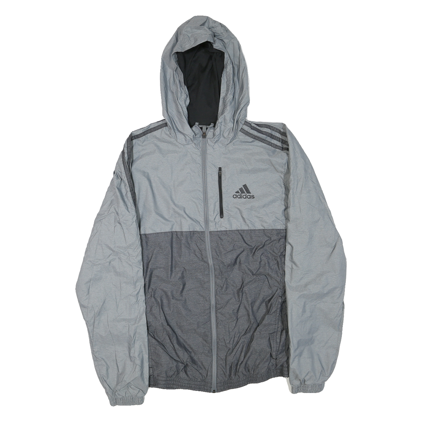 ADIDAS Womens Grey & Dark Grey Zip Up Hooded Jacket M Polyester Blend Casual Refurbished - N/A refurbished available on Cerqular