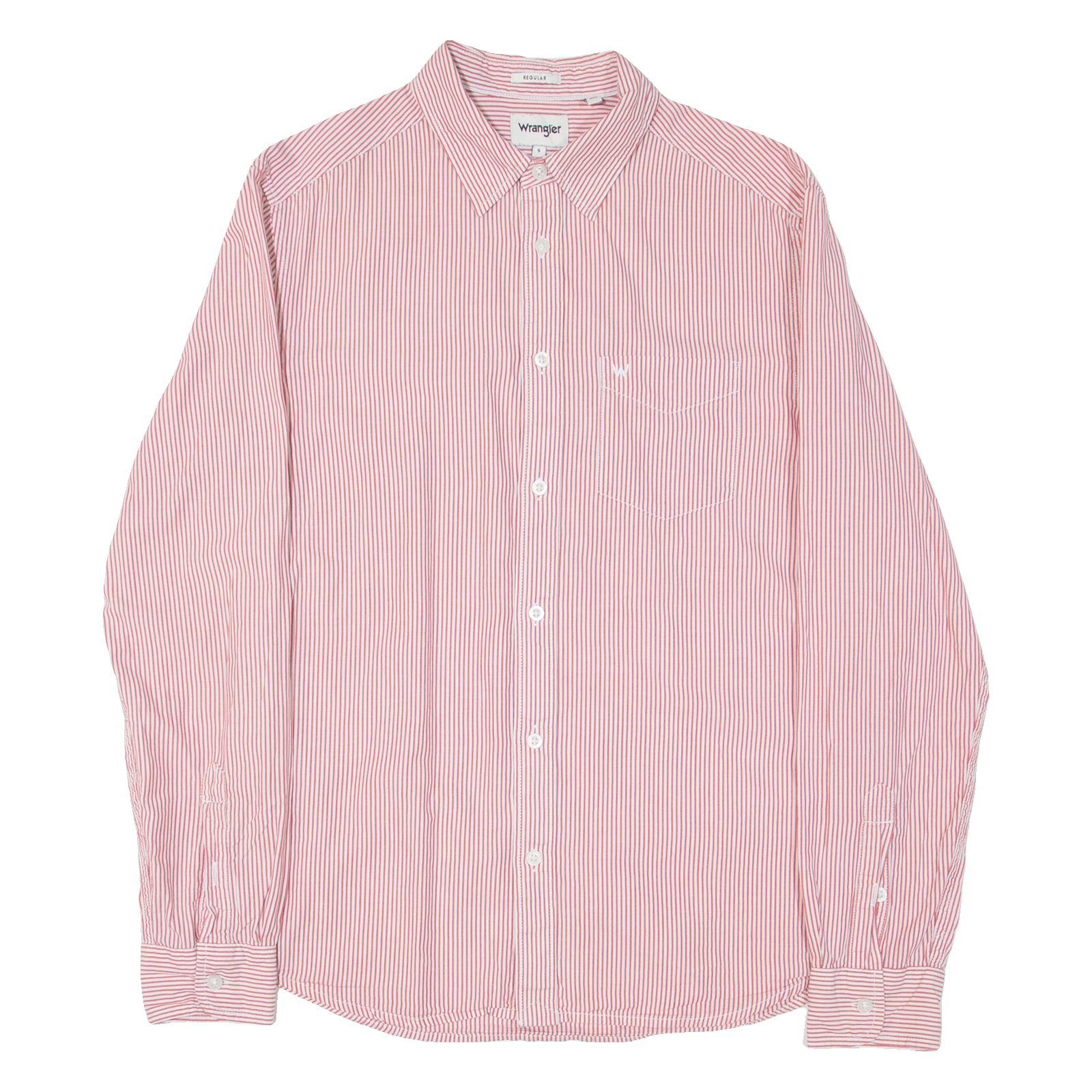 WRANGLER Mens Shirt Red Pinstripe Long Sleeve S Refurbished - N/A refurbished available on Cerqular